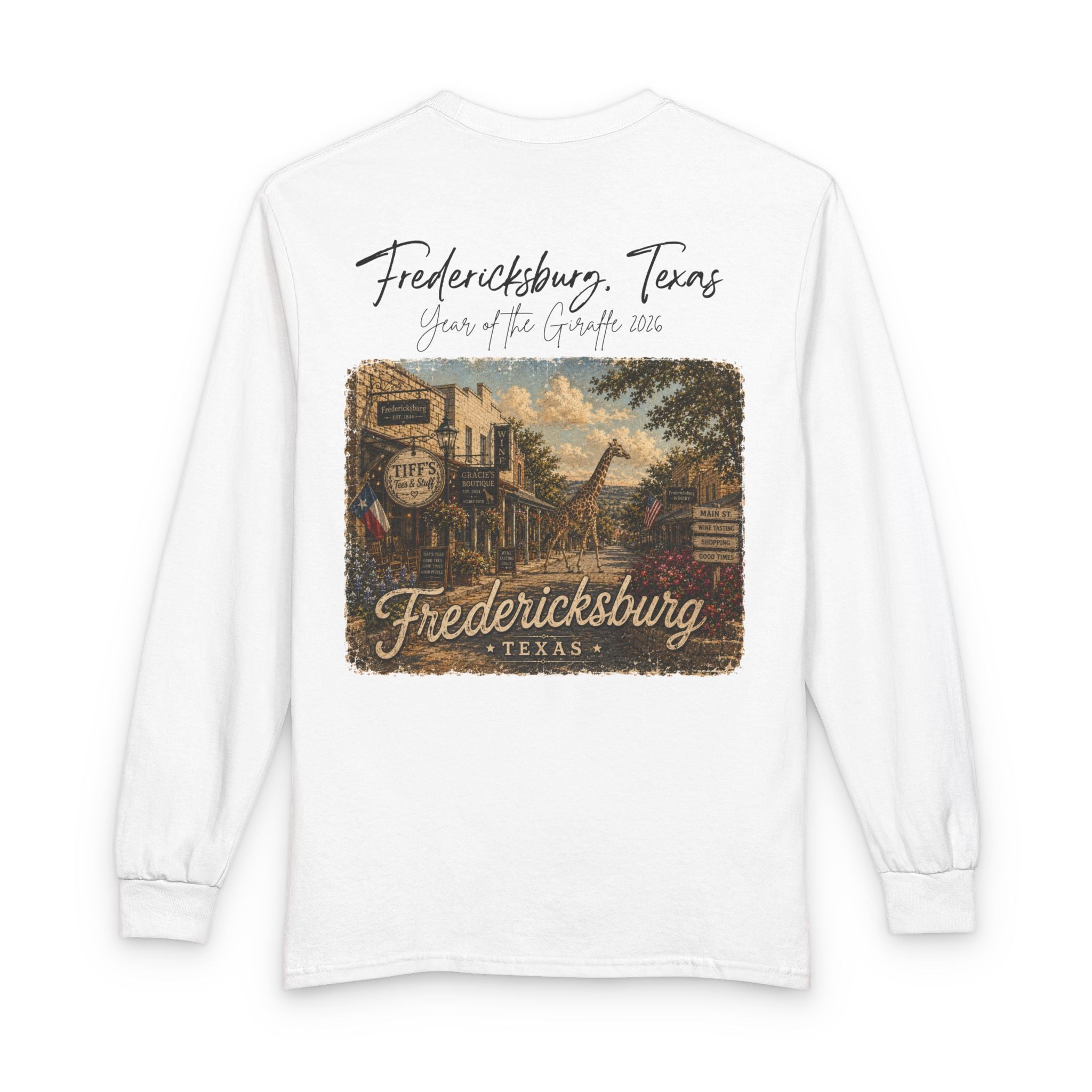 Fredericksburg Texas Vintage Scenic Long Sleeve Shirt