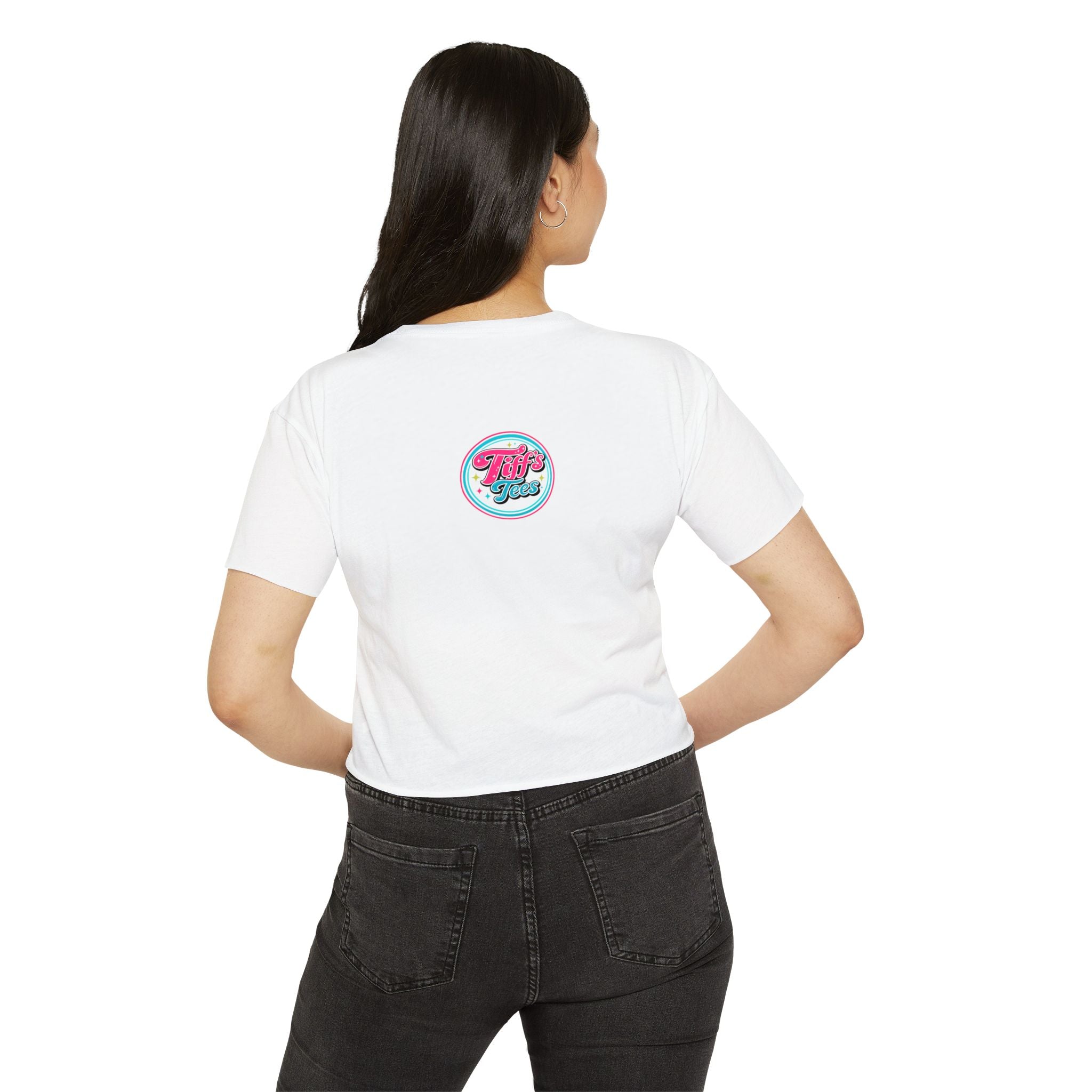 Pilates Women's Crop Top — 'Pilates' V-Sit Design with Breath • Control • Flow