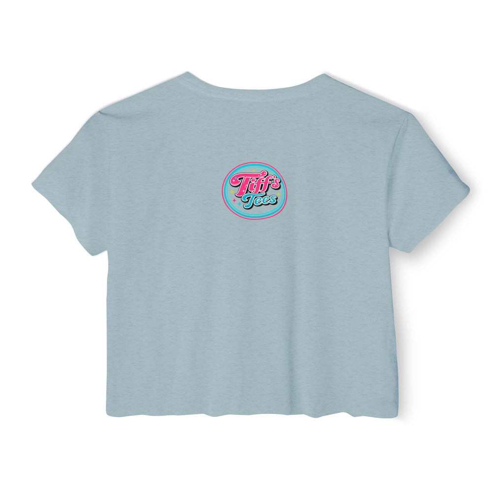Pilates Women's Crop Top — 'Pilates' V-Sit Design with Breath • Control • Flow