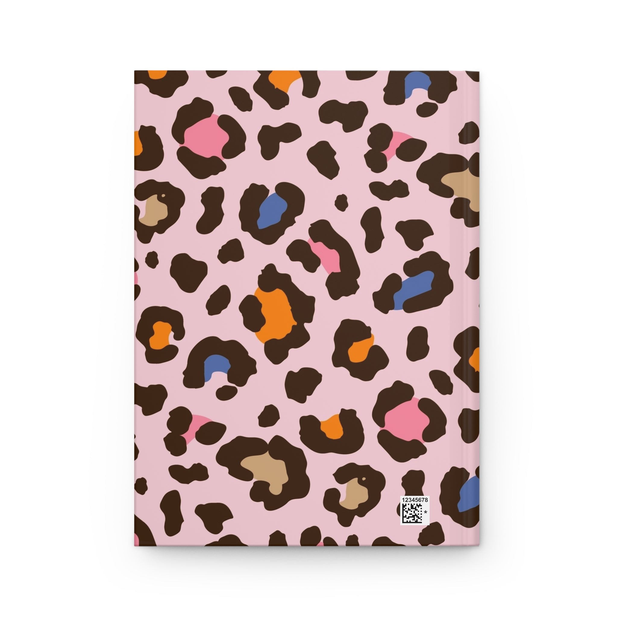 Pink Colorful Leopard Print Hardcover Journal — Trendy Animal Print Notebook for Notes & Gifts