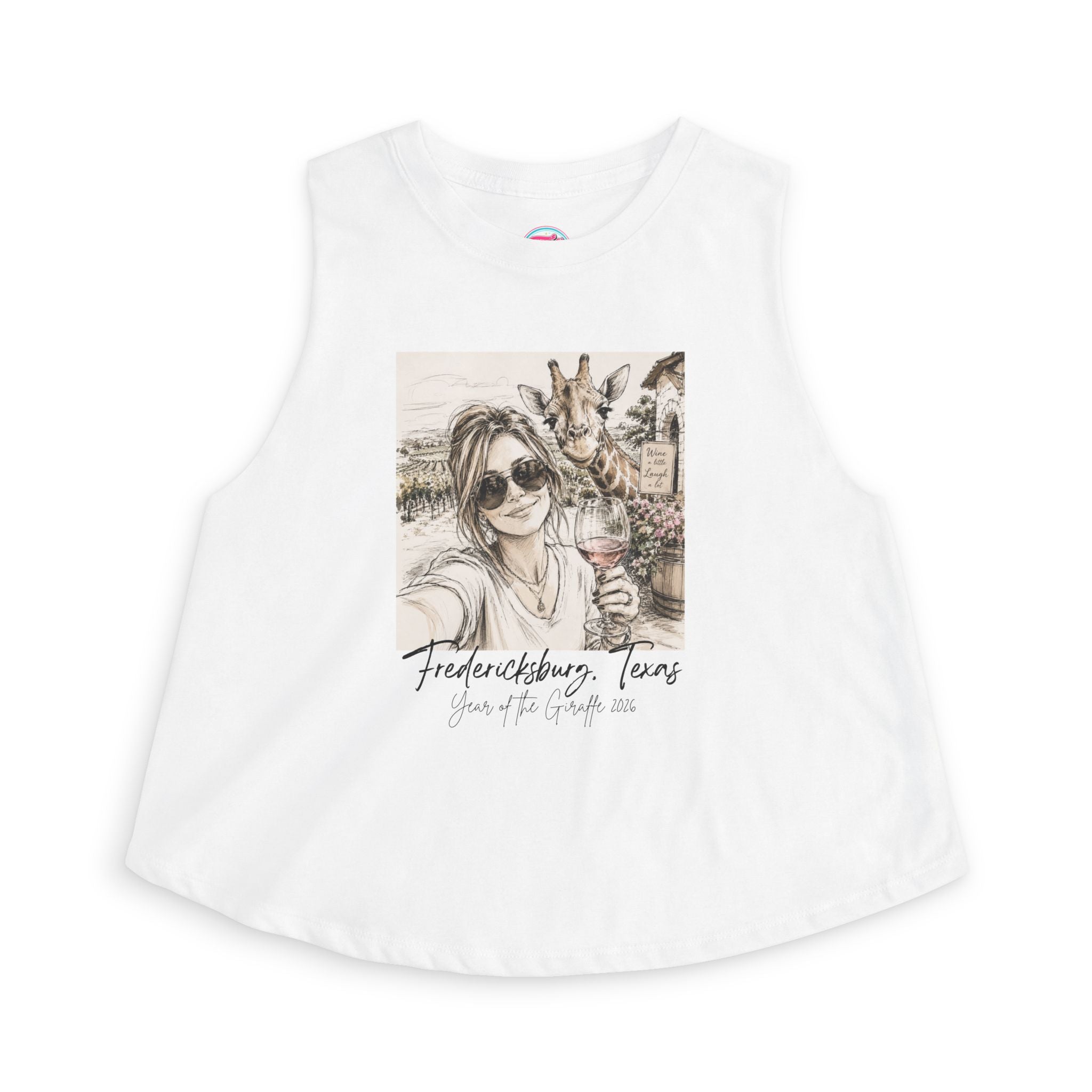 Fredericksburg, Texas Crop Top — Wine & Giraffe Travel Graphic Tank