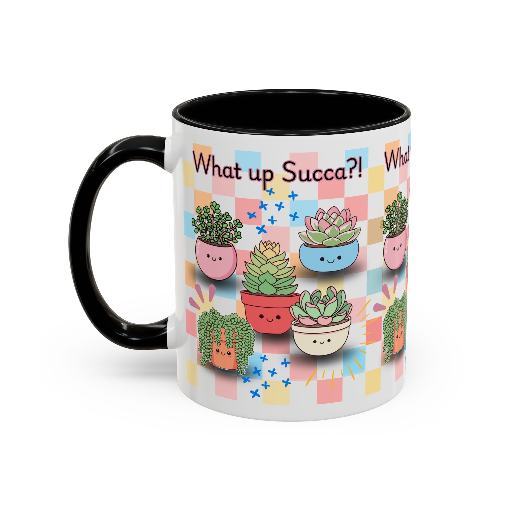 What up Succa? Cute Succulent Accent Coffee Mug – Fun Plant Lover Gift (11 oz)
