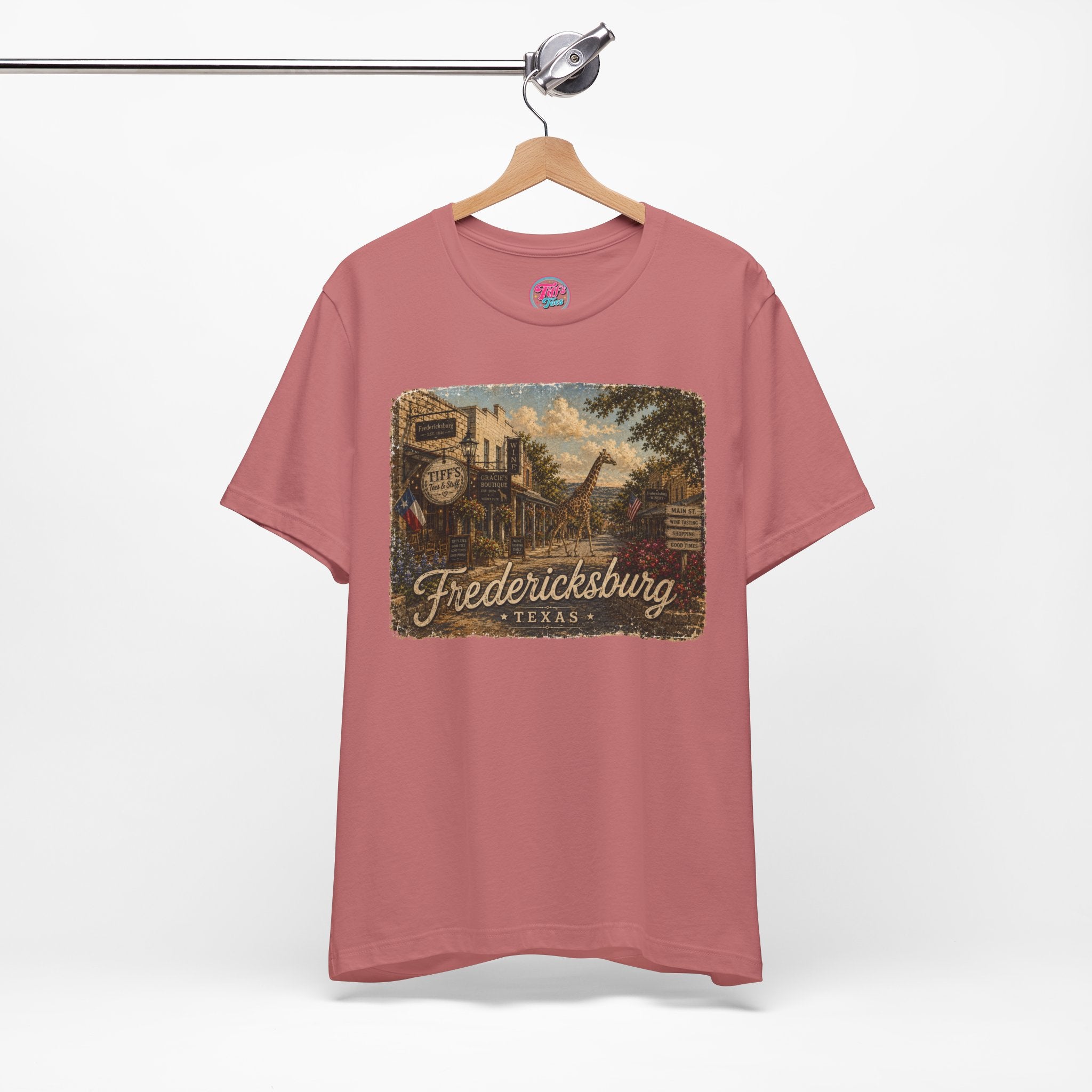 Fredericksburg Texas Vintage Scene Tee featuring Gracie