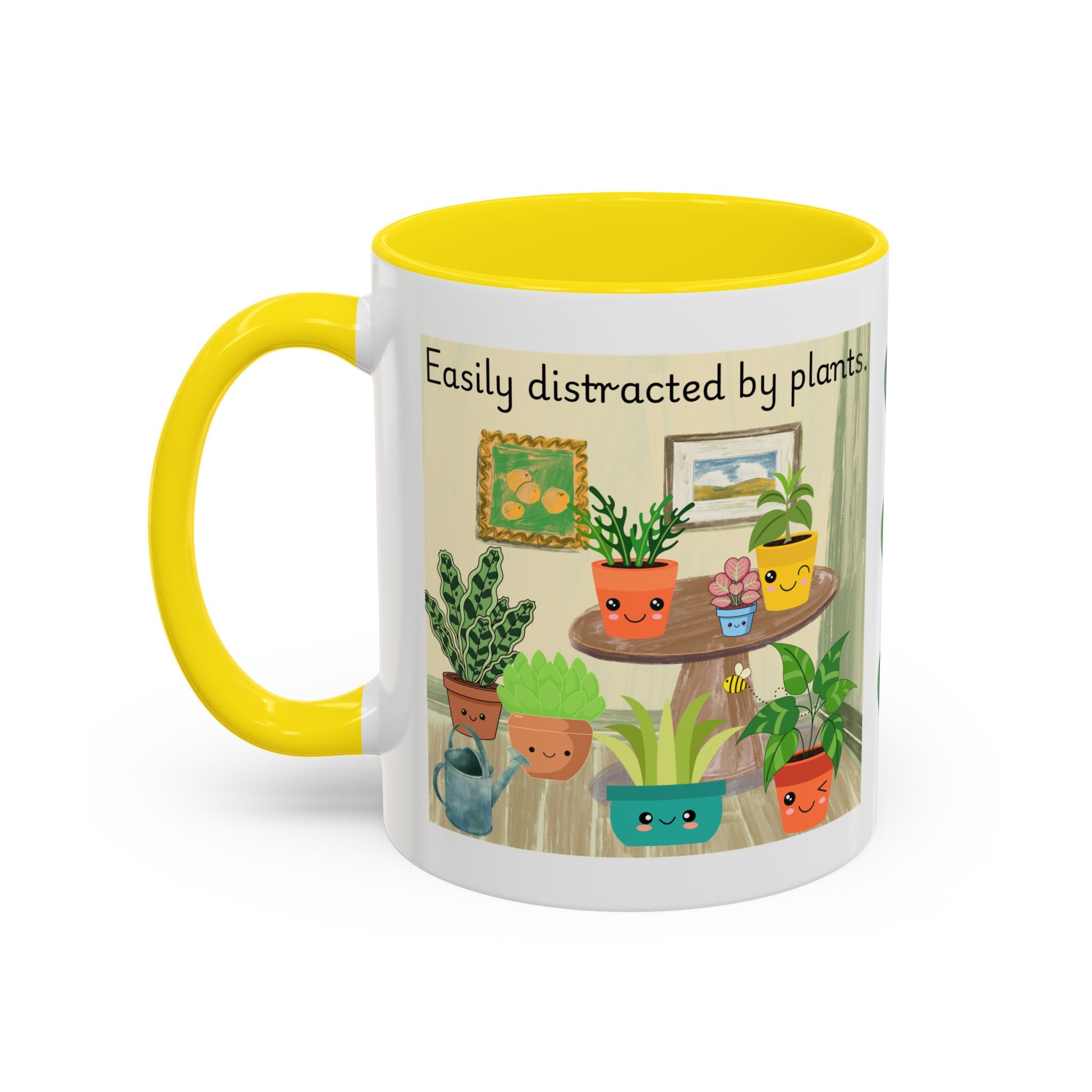 Plant Lover Coffee Mug — “Easily Distracted by Plants” Accent Mug (11 oz)