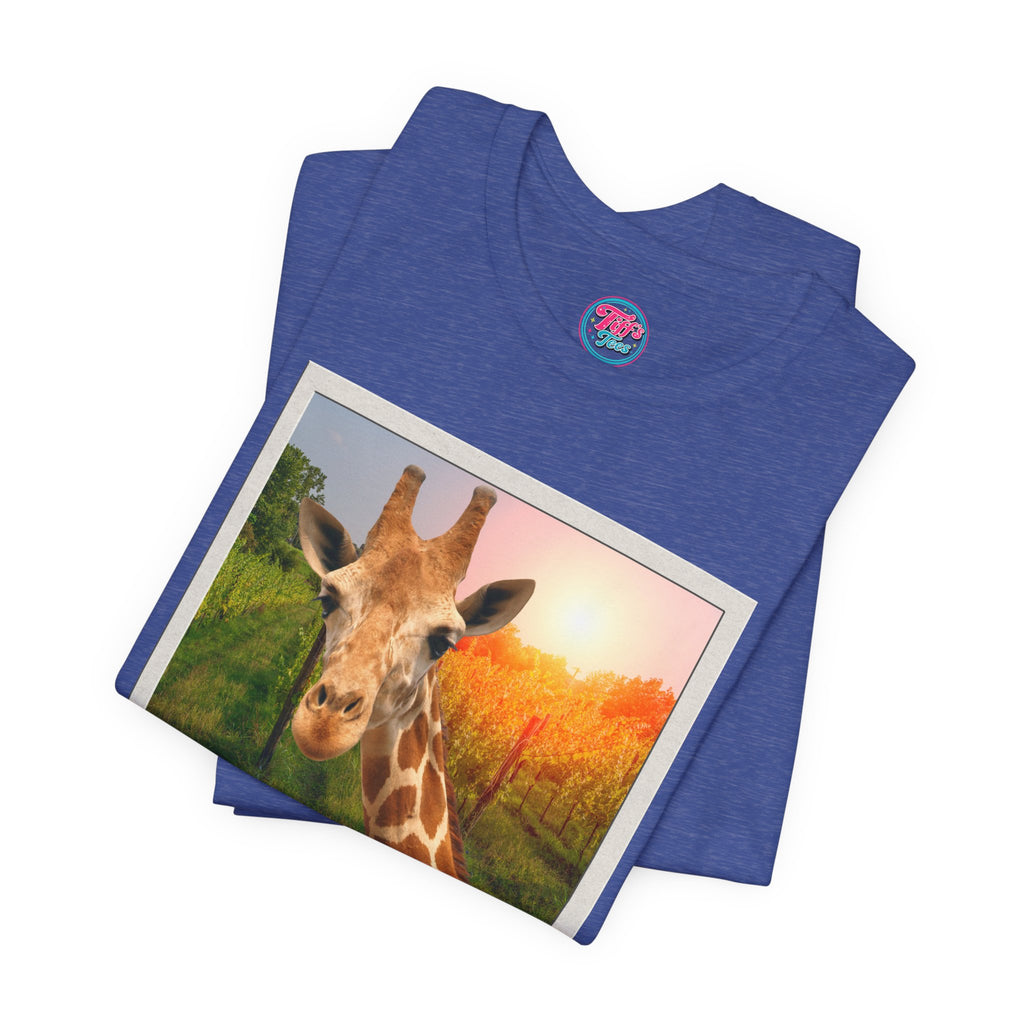 Giraffe Polaroid Photo Tee — "Love, Gracie G.Raffe" Graphic T-Shirt