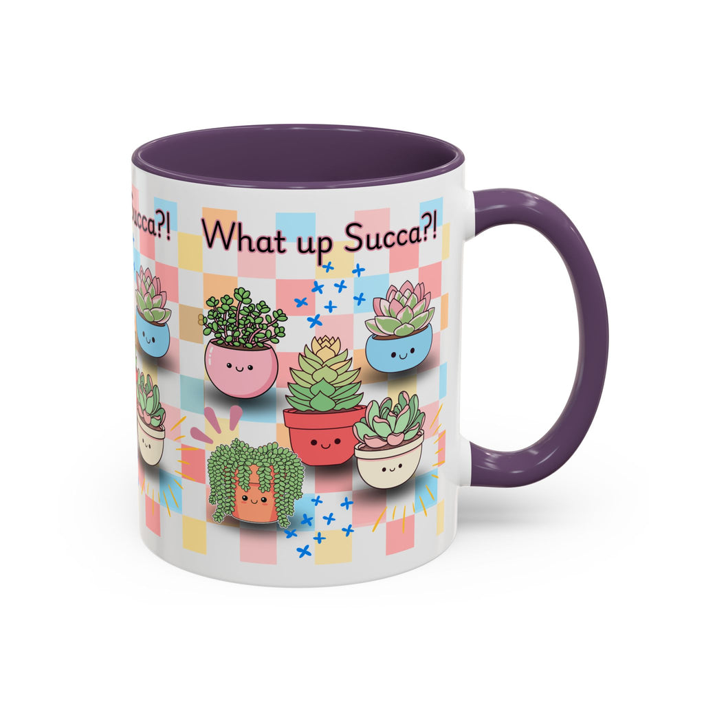 What up Succa? Cute Succulent Accent Coffee Mug – Fun Plant Lover Gift (11 oz)