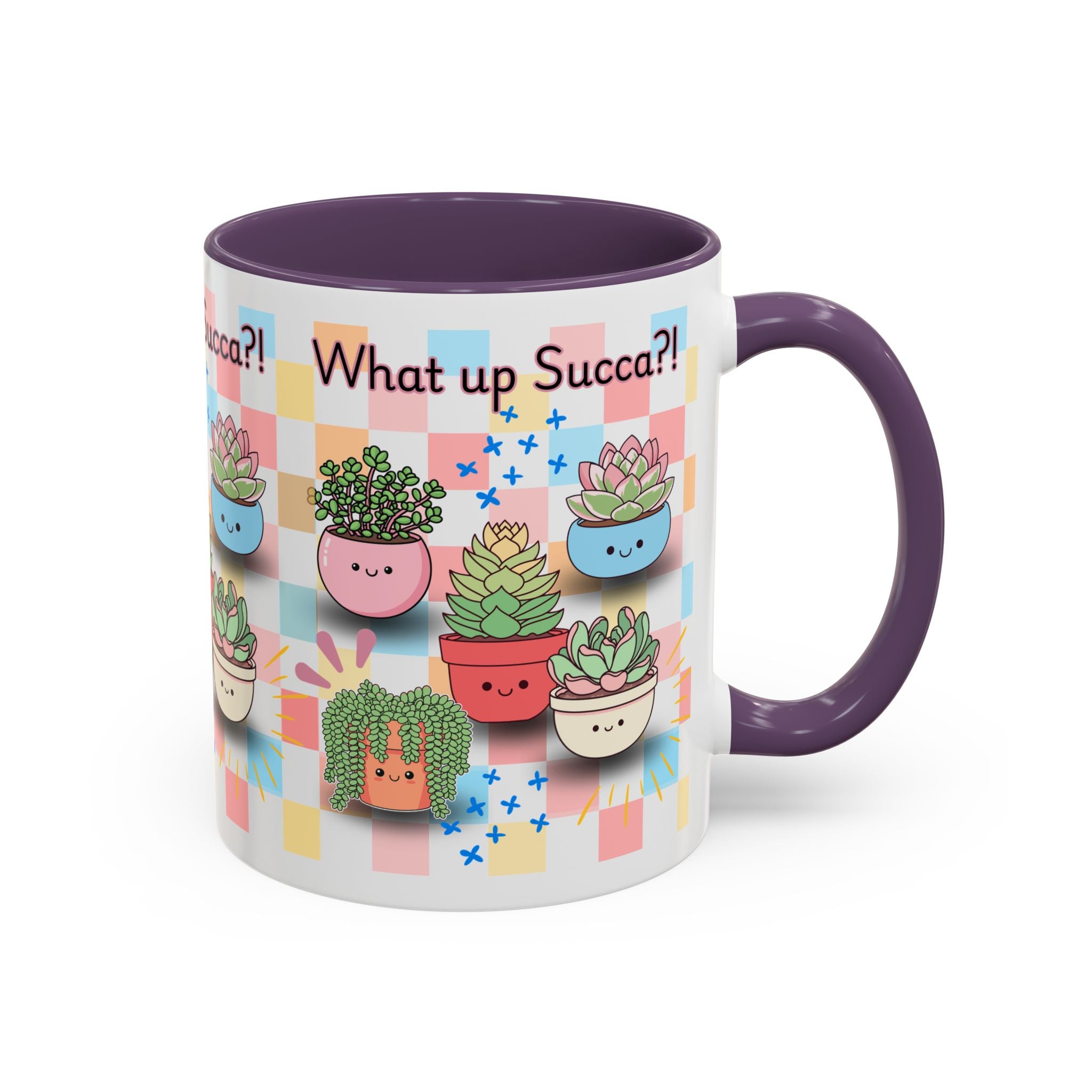 What up Succa? Cute Succulent Accent Coffee Mug – Fun Plant Lover Gift (11 oz)
