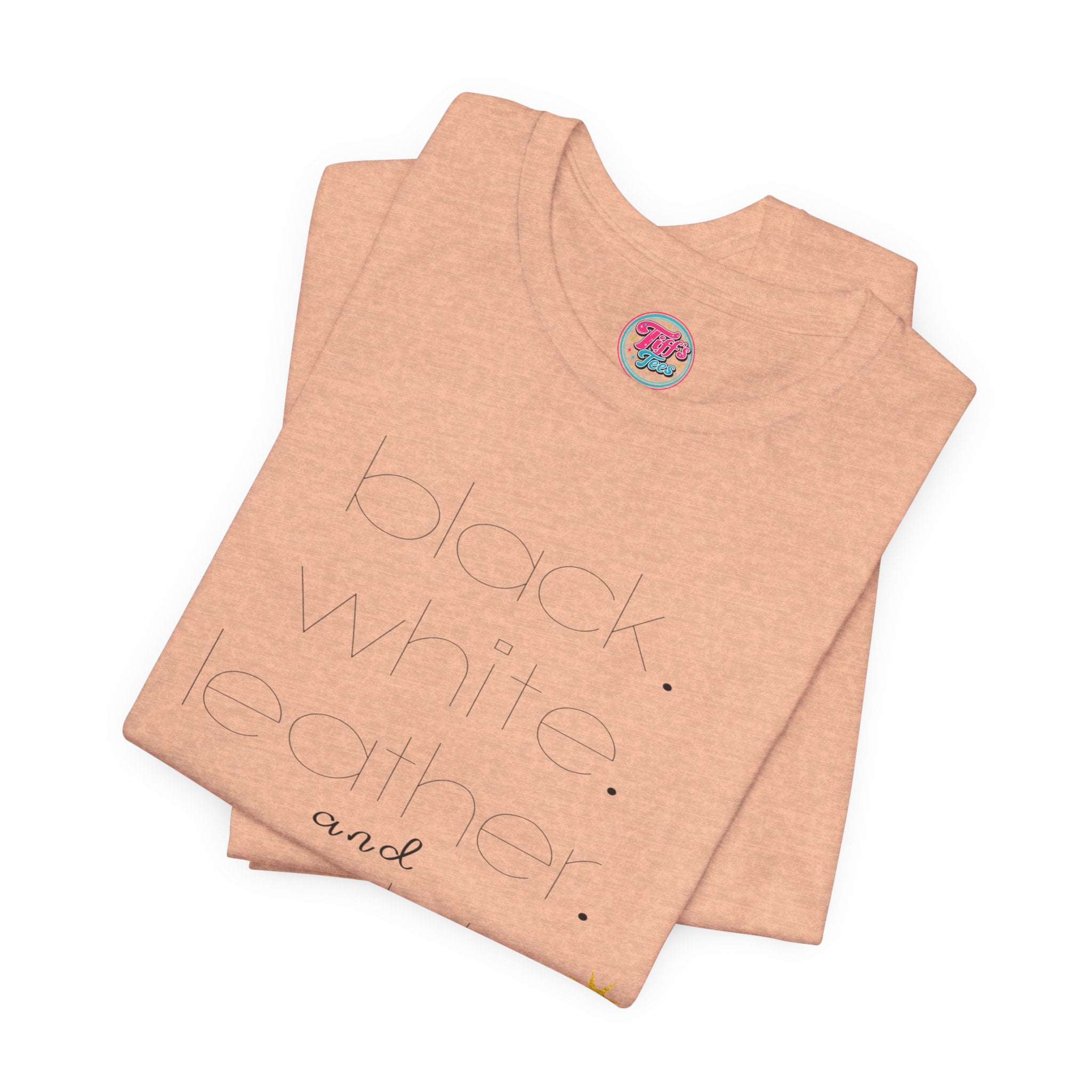 Gold Star Minimalist Tee — 'Black White Leather Gold' Graphic Shirt