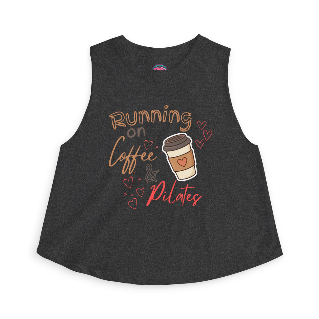 Coffee & Pilates Crop Top - "Running on Coffee & Pilates" Women's Fitness Tank