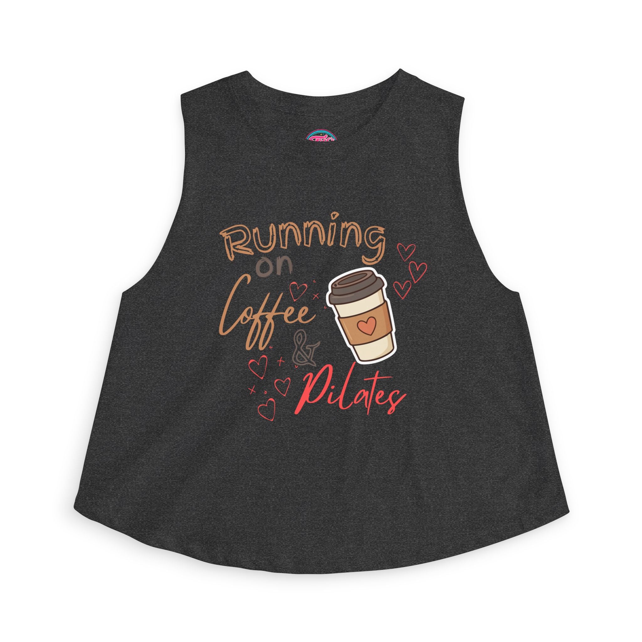 Coffee & Pilates Crop Top - "Running on Coffee & Pilates" Women's Fitness Tank