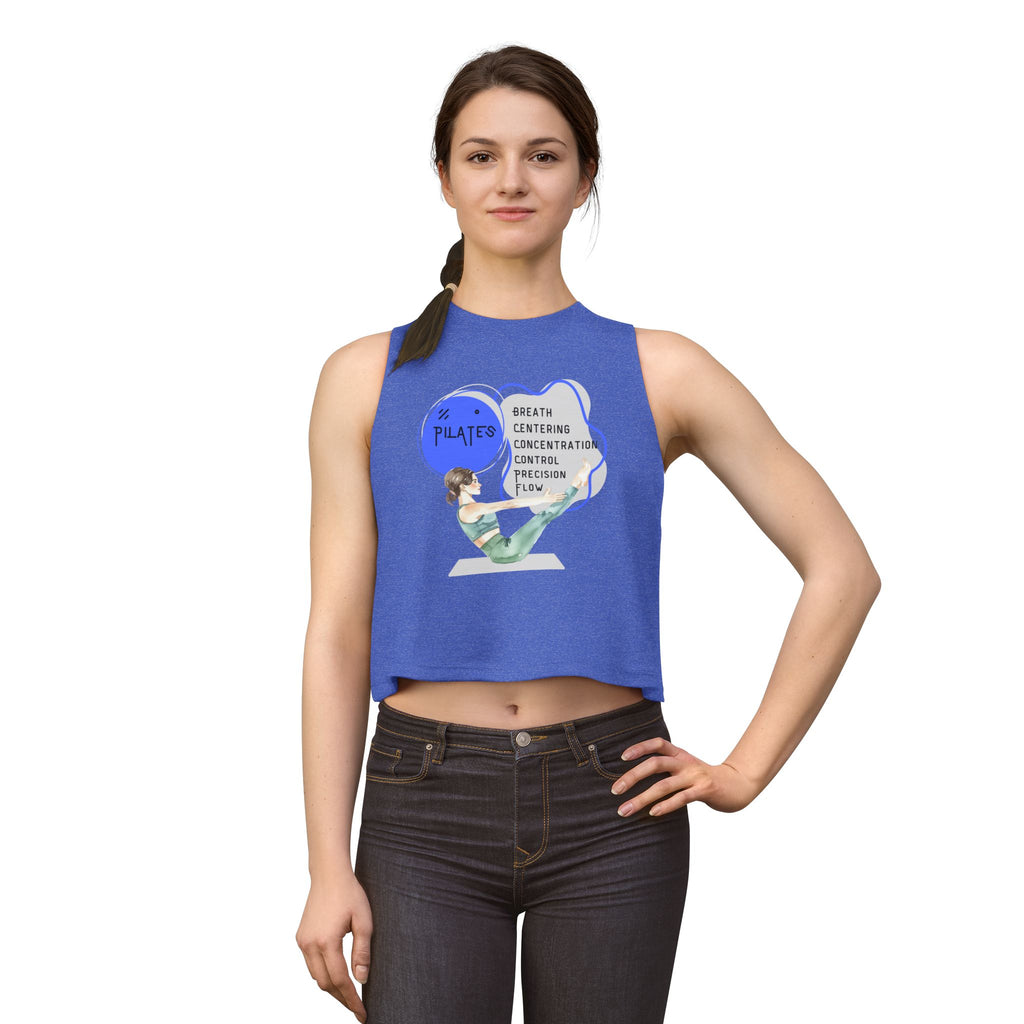 Pilates Women's Crop Top — Breath, Centering & Flow Fitness Tank