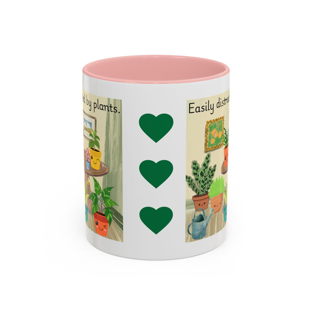 Plant Lover Coffee Mug — “Easily Distracted by Plants” Accent Mug (11 oz)