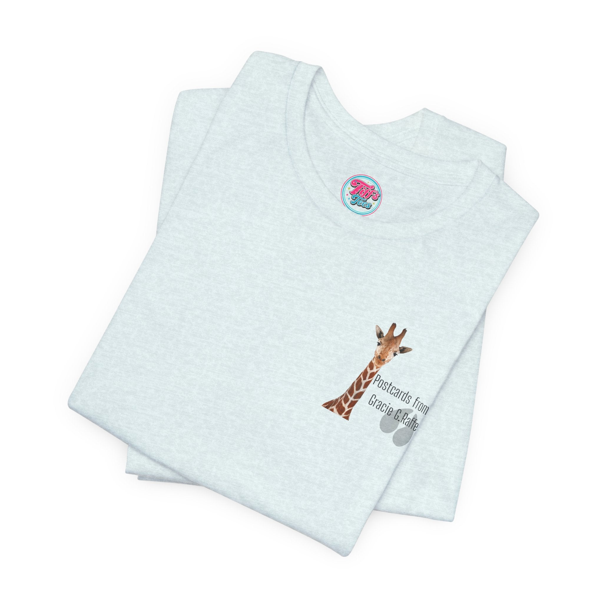 Postcard from Gracie Giraffe T-Shirt — 'Wish You Were Here' Vintage Airmail Graphic Tee