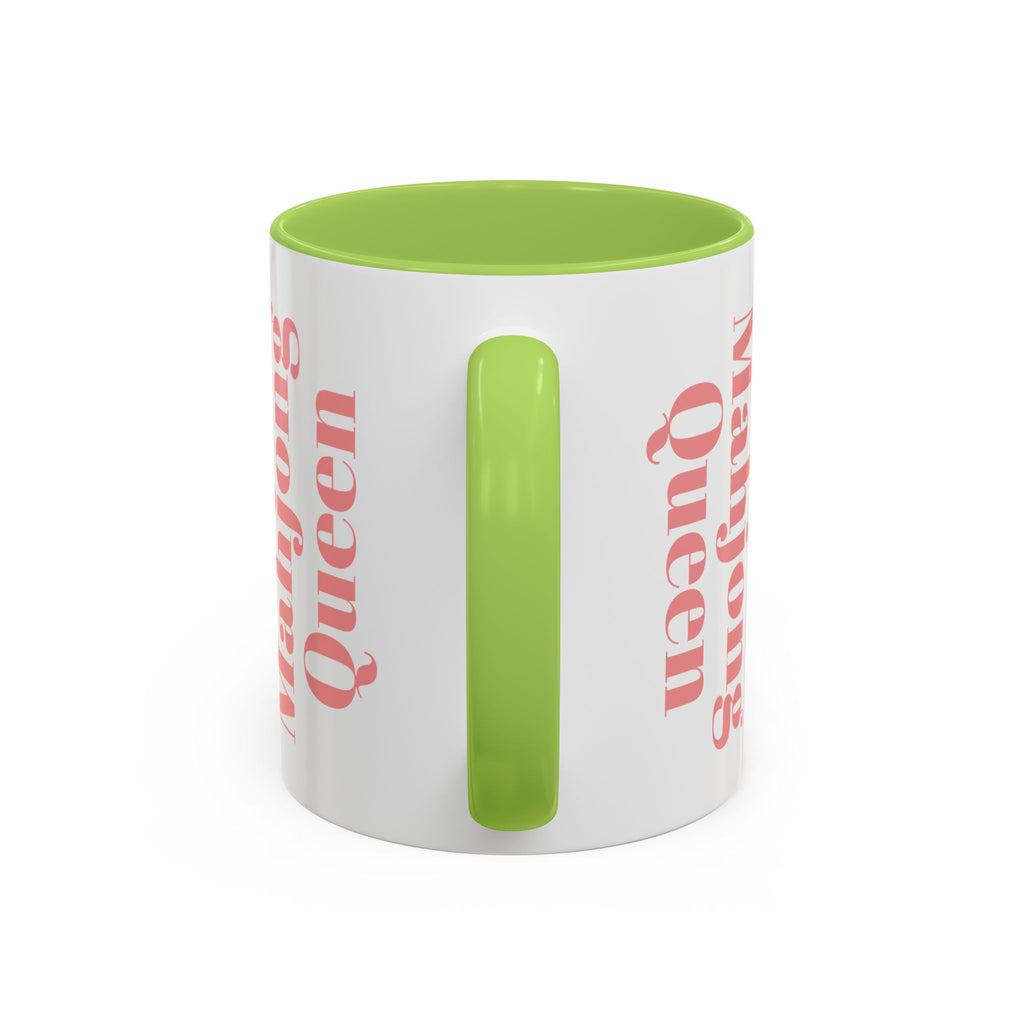 Mahjong Queen Accent Coffee Mug – Retro Tile Design, 11 oz
