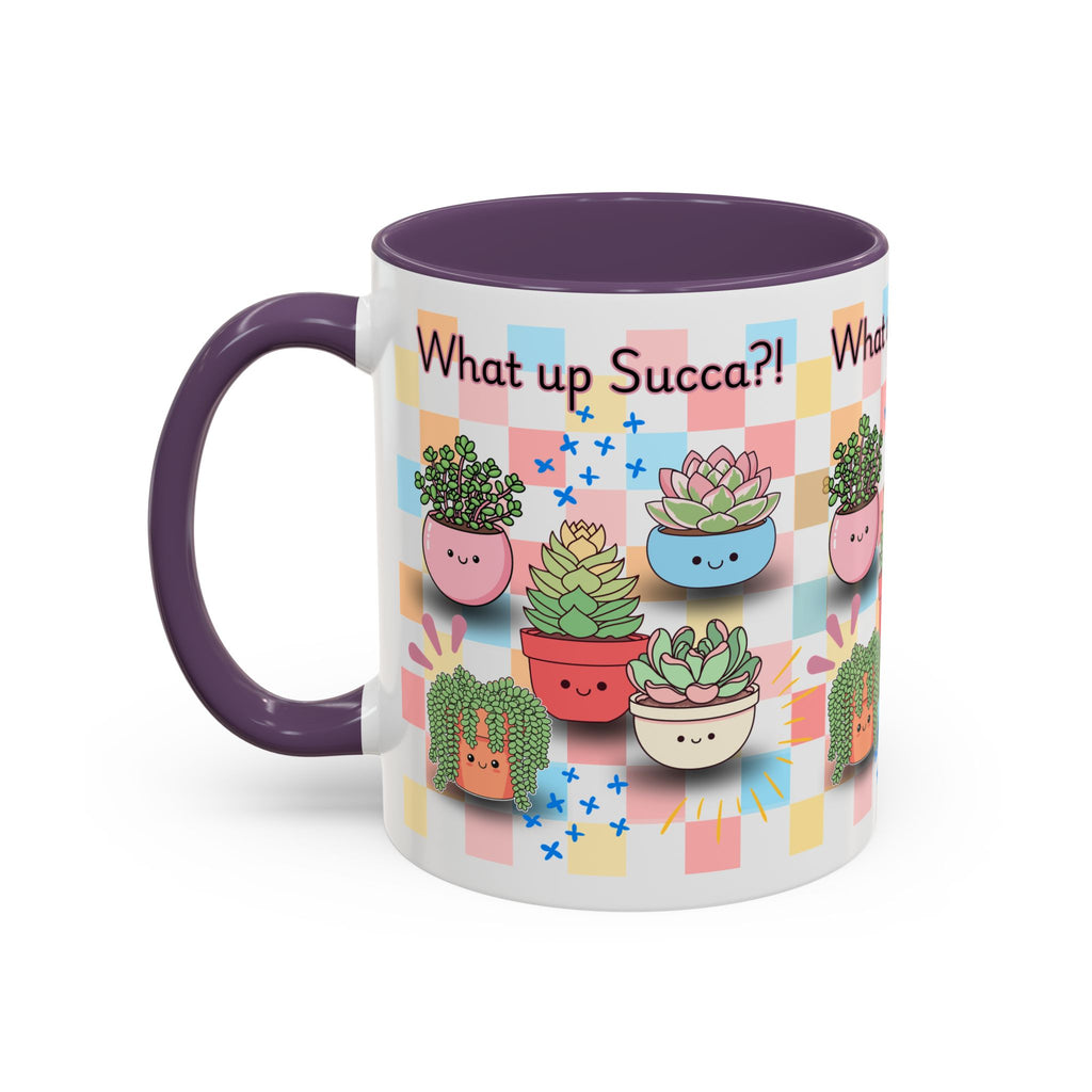 What up Succa? Cute Succulent Accent Coffee Mug – Fun Plant Lover Gift (11 oz)