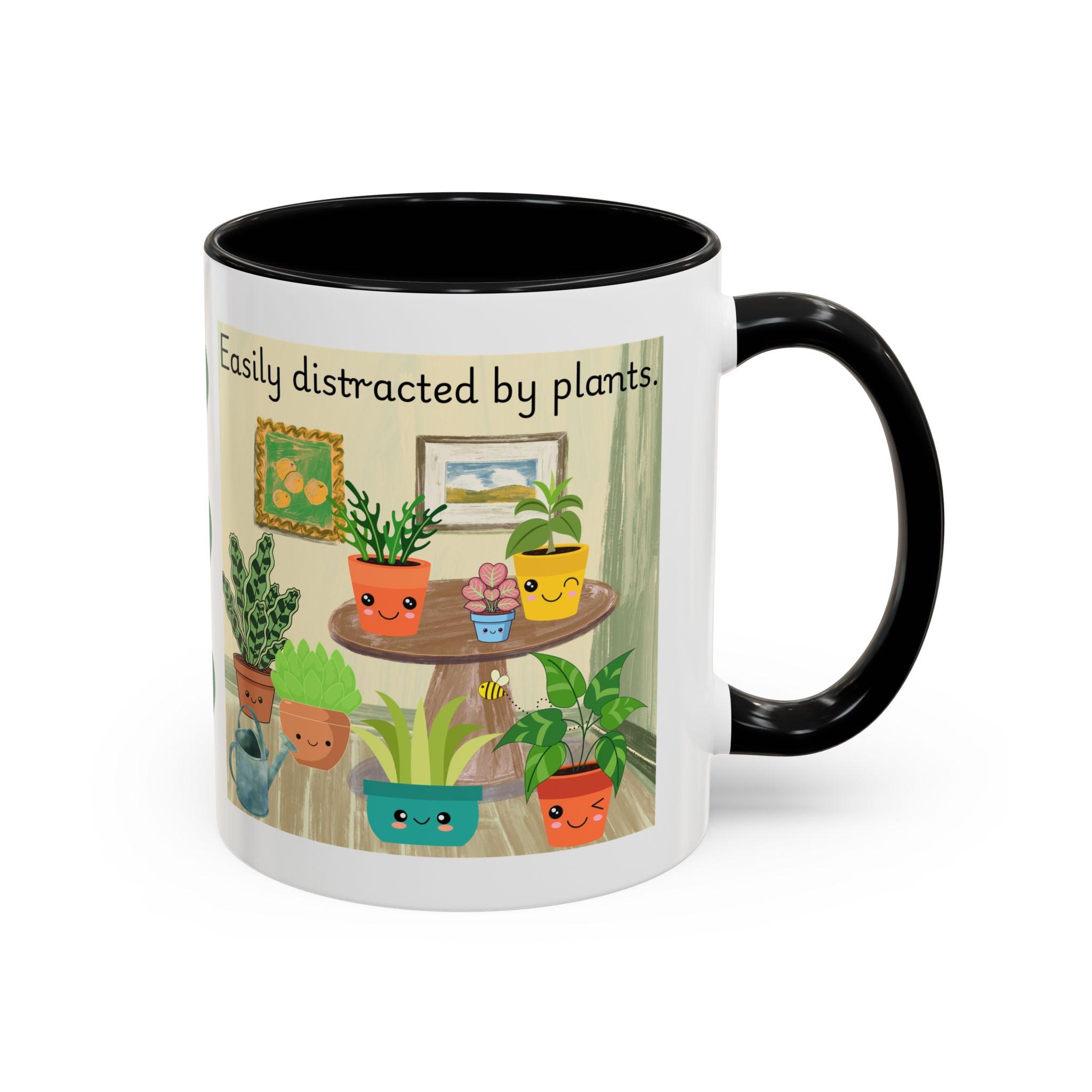 Plant Lover Coffee Mug — “Easily Distracted by Plants” Accent Mug (11 oz)
