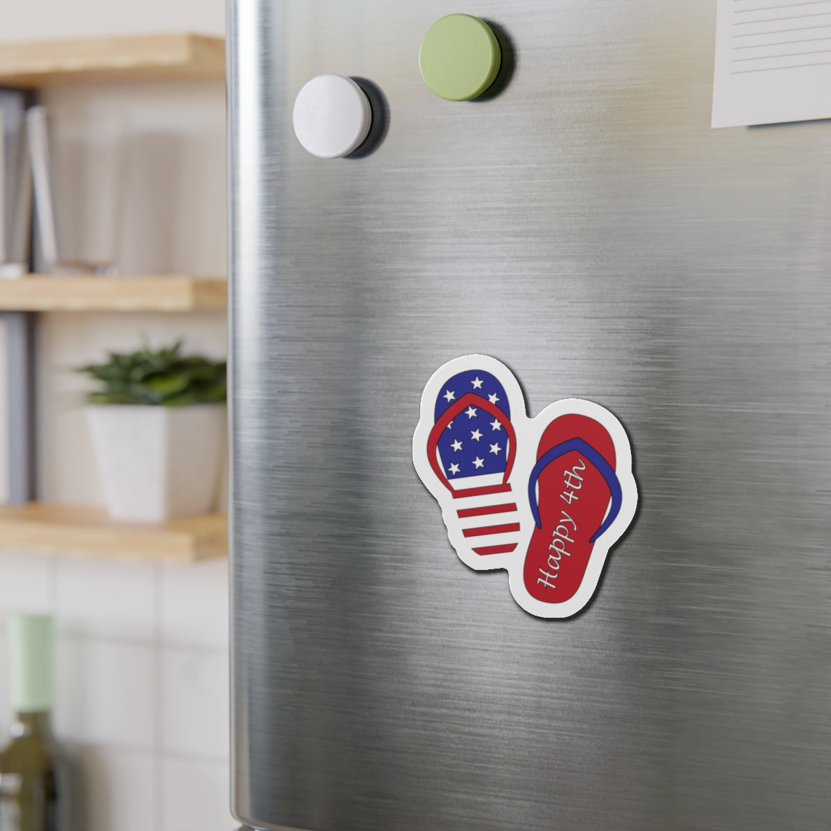 Patriotic Flip-Flop Magnets – Happy 4th USA Refrigerator Decor