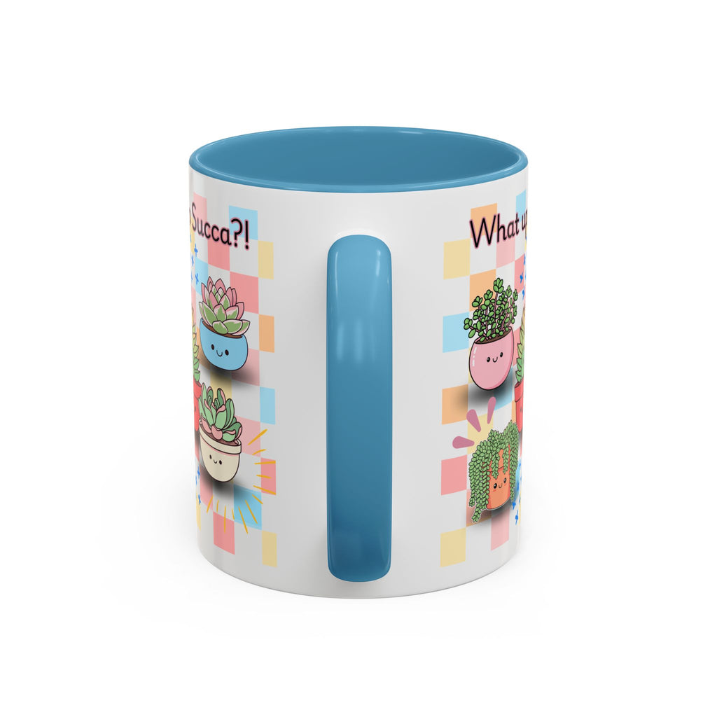 What up Succa? Cute Succulent Accent Coffee Mug – Fun Plant Lover Gift (11 oz)