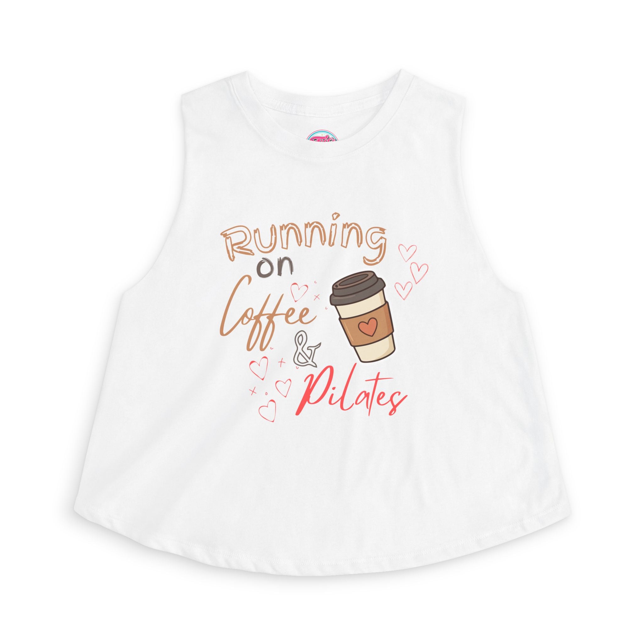 Coffee & Pilates Crop Top - "Running on Coffee & Pilates" Women's Fitness Tank