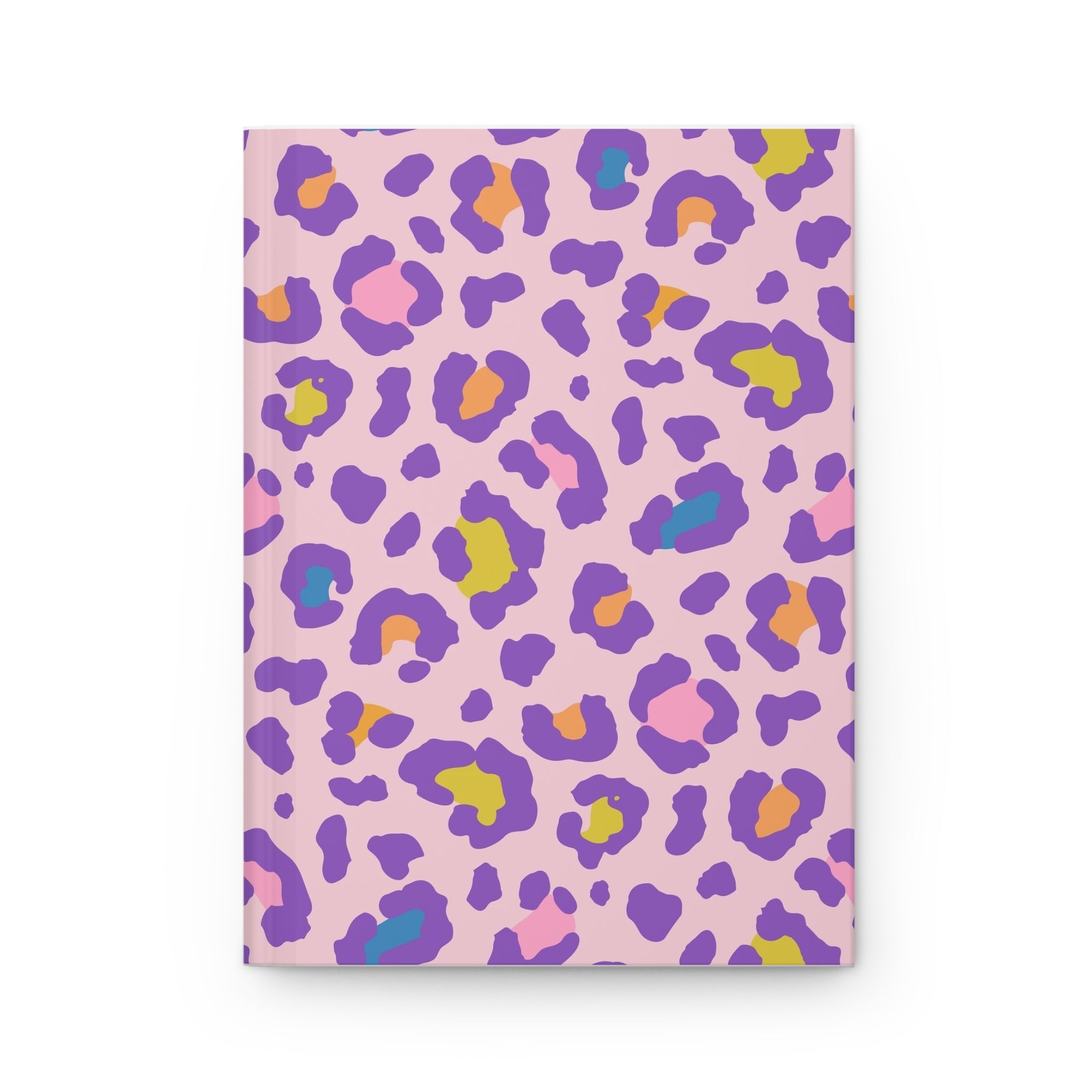 Pink Purple Leopard Hardcover Journal — Colorful Animal Print Notebook