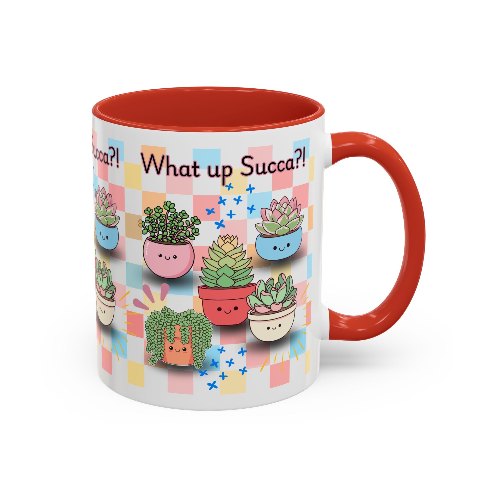 What up Succa? Cute Succulent Accent Coffee Mug – Fun Plant Lover Gift (11 oz)