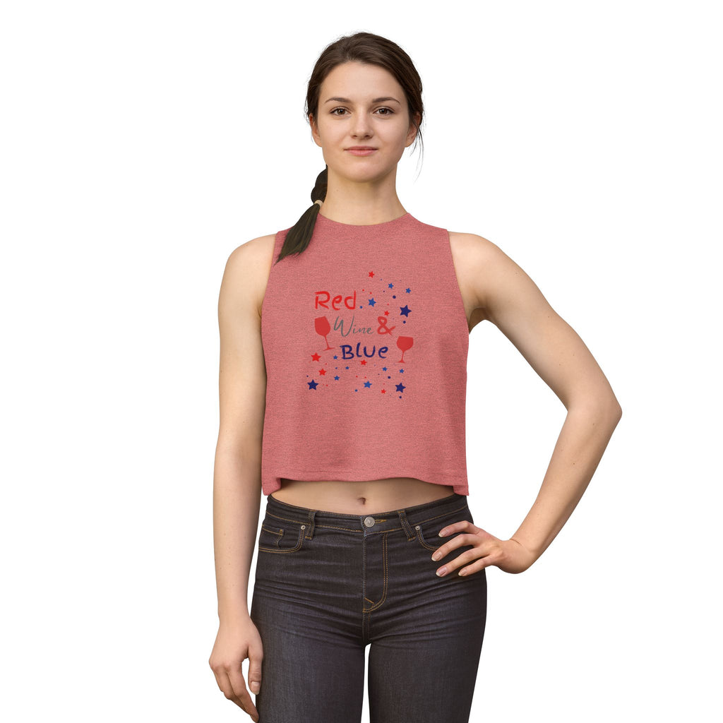Crop Top — "Red Wine & Blue" Patriotic Fourth of July Tank