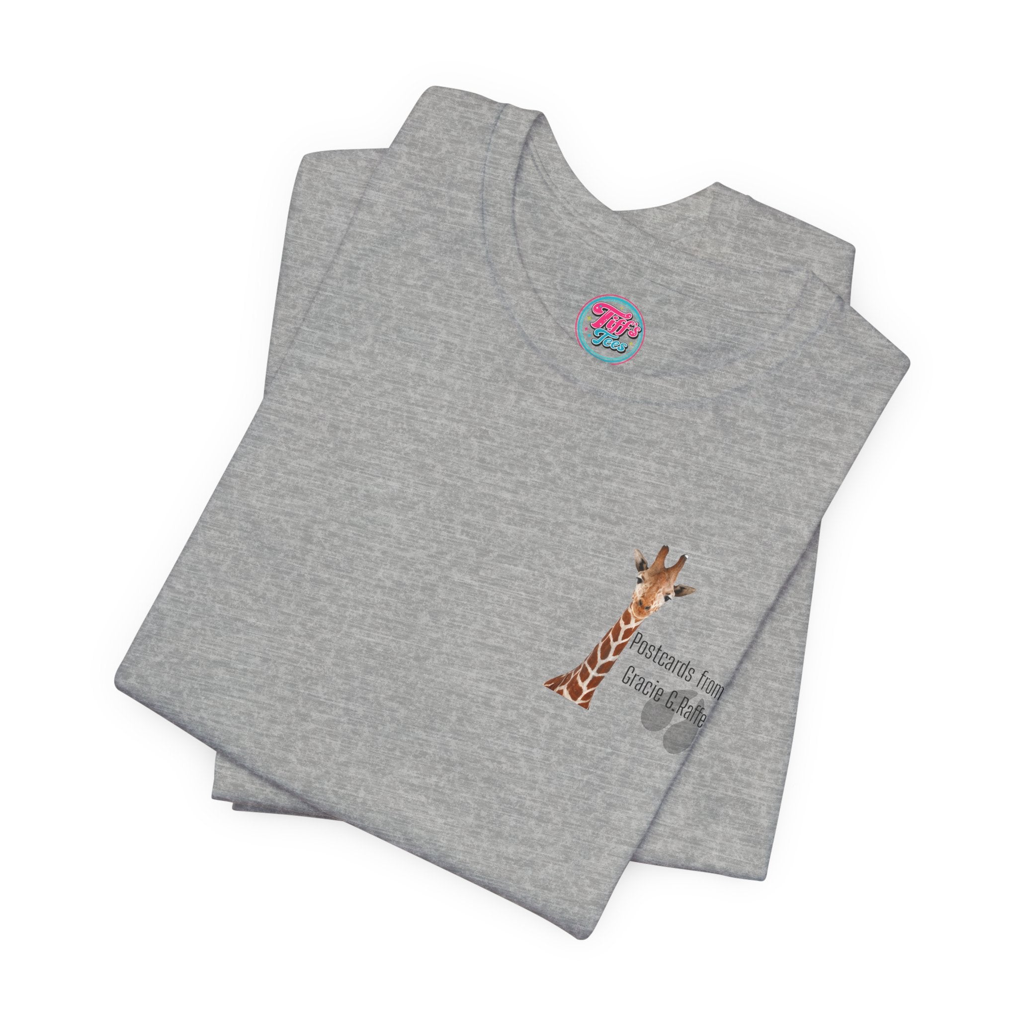Postcard from Gracie Giraffe T-Shirt — 'Wish You Were Here' Vintage Airmail Graphic Tee