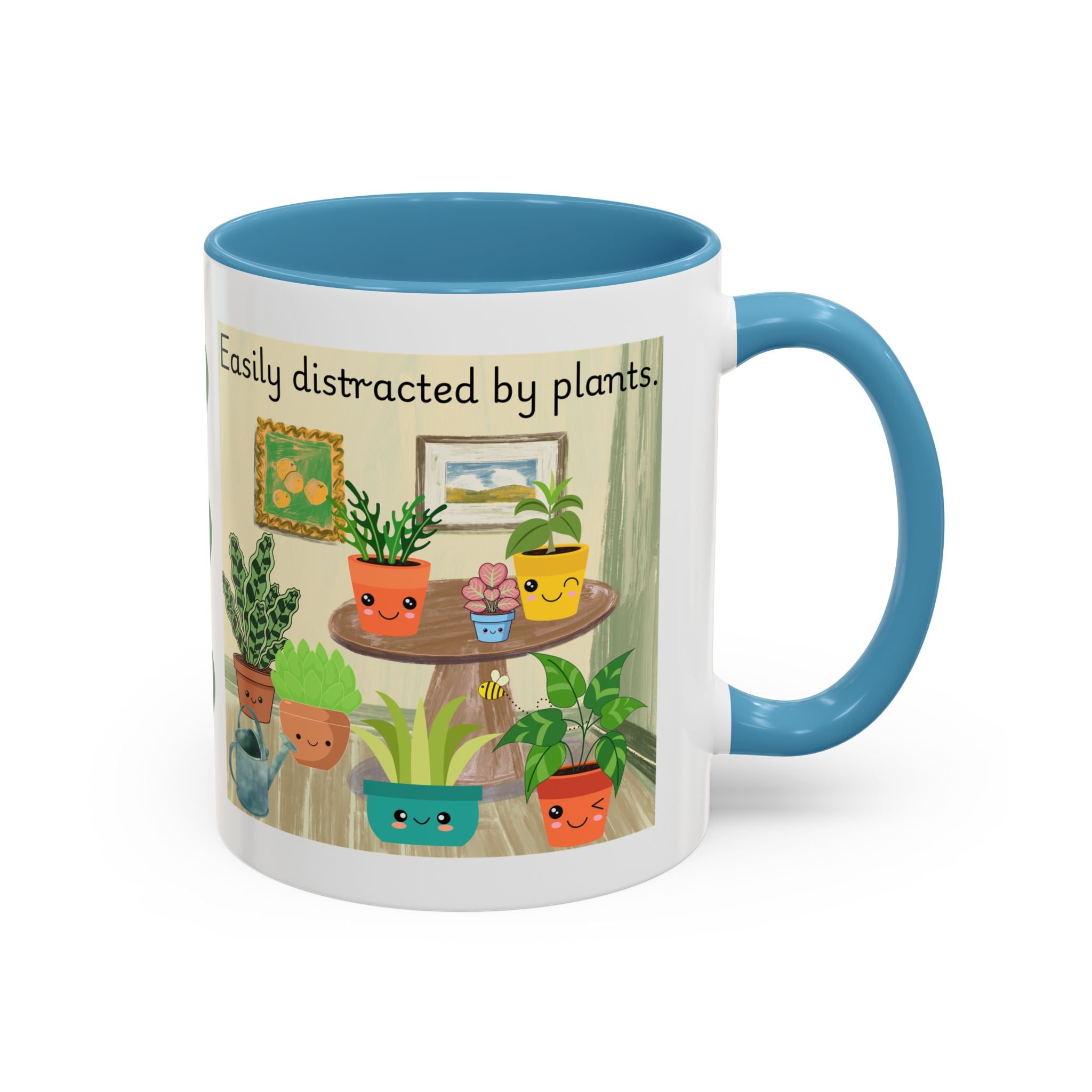 Plant Lover Coffee Mug — “Easily Distracted by Plants” Accent Mug (11 oz)