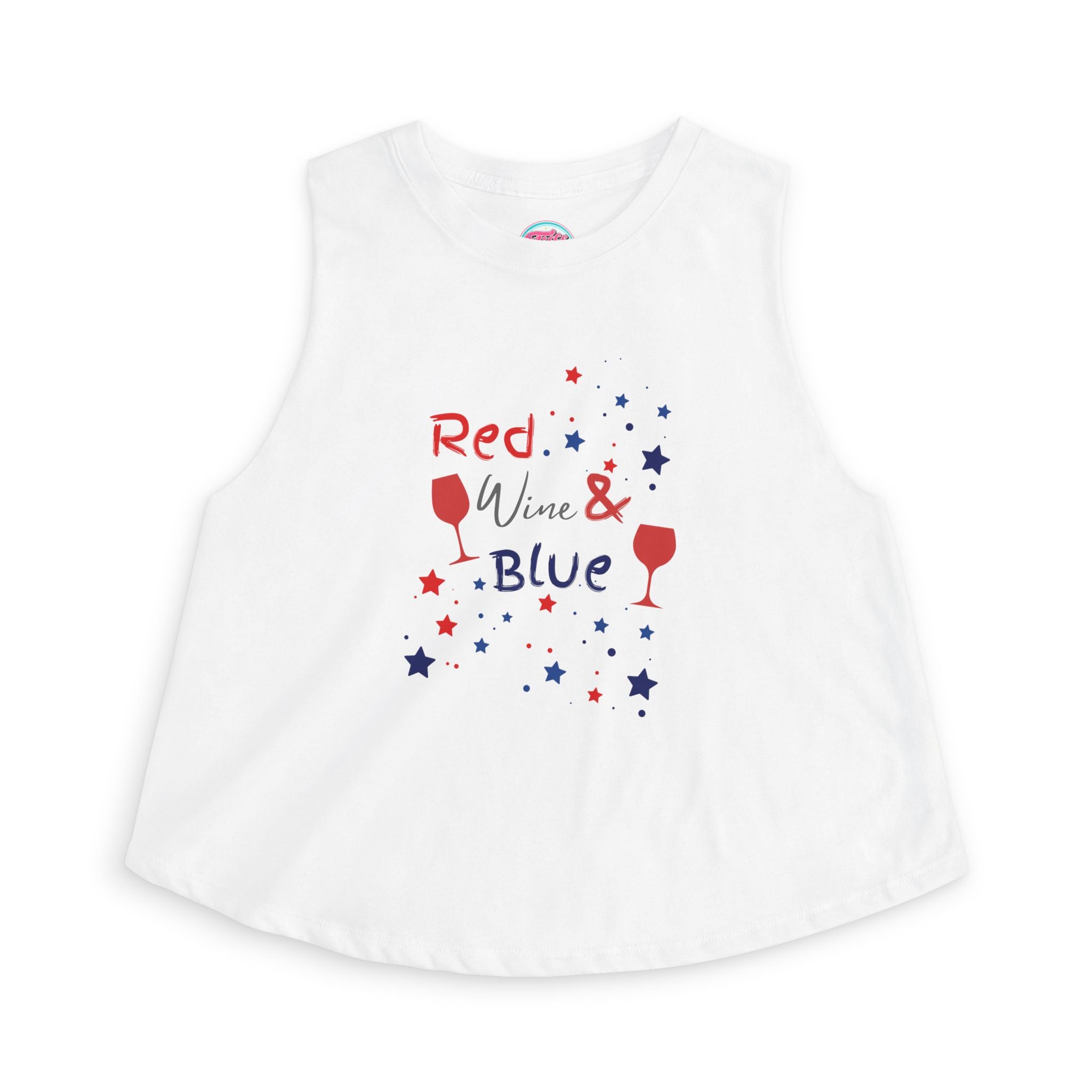 Crop Top — "Red Wine & Blue" Patriotic Fourth of July Tank