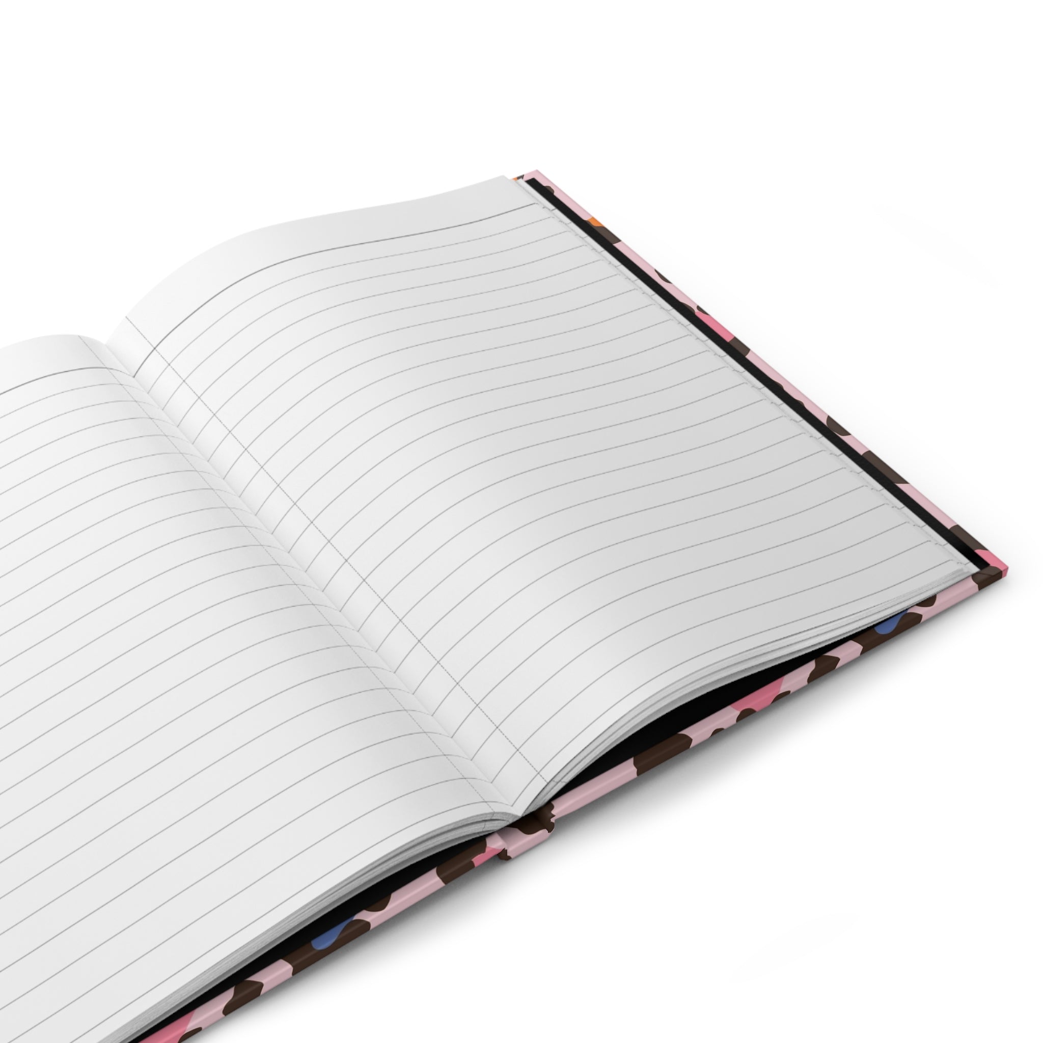 Pink Colorful Leopard Print Hardcover Journal — Trendy Animal Print Notebook for Notes & Gifts