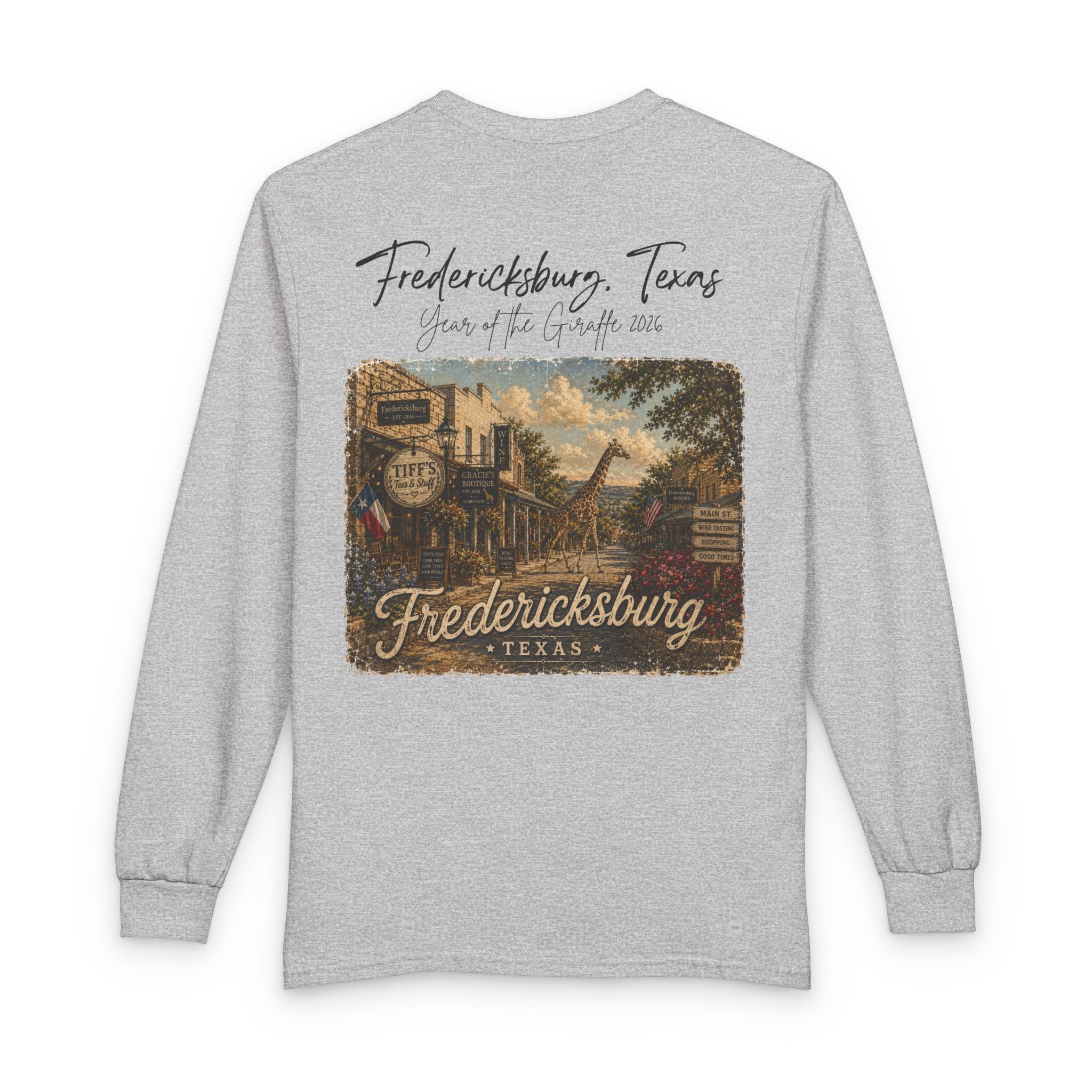 Fredericksburg Texas Vintage Scenic Long Sleeve Shirt