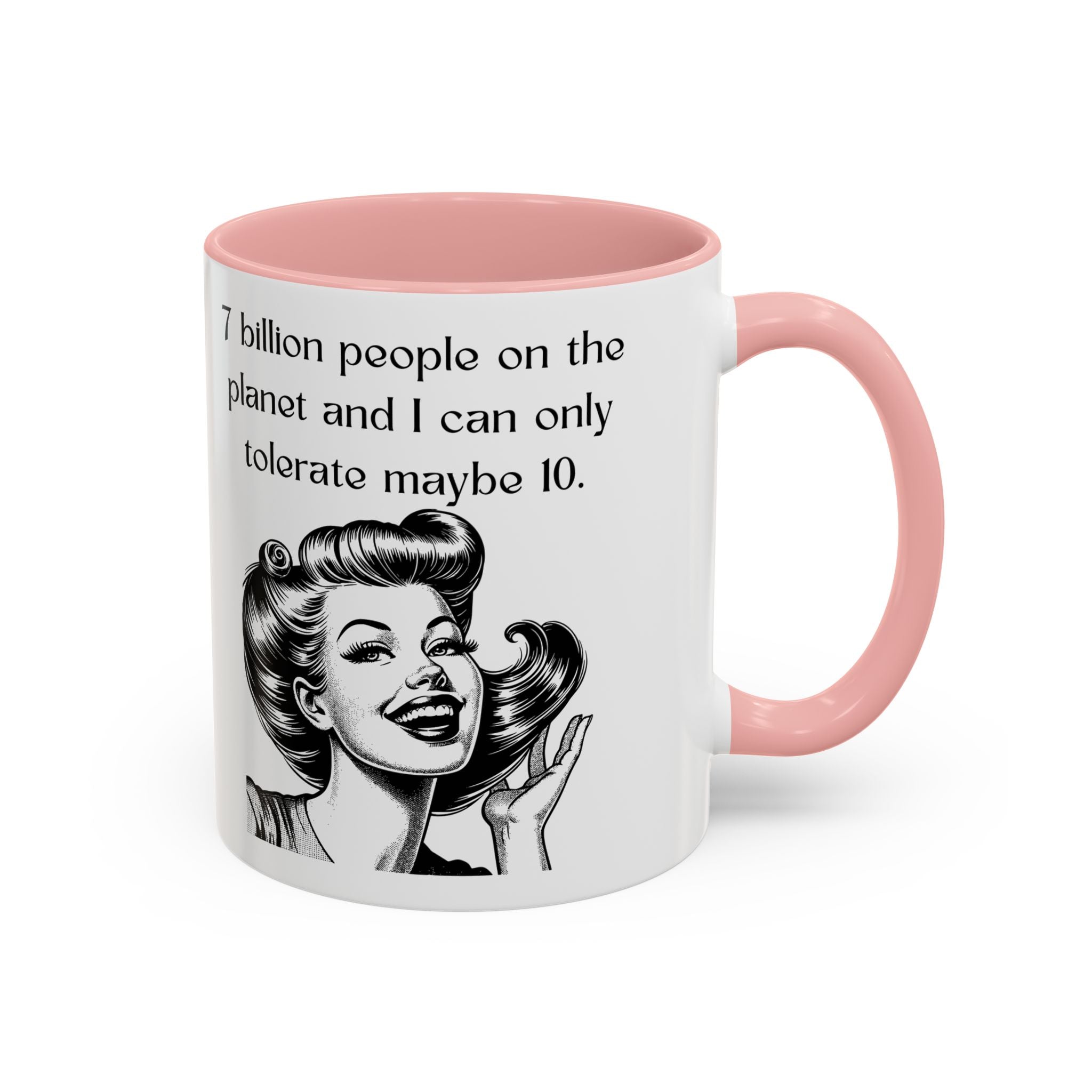 Snarky Vintage Woman Coffee Mug — Funny Quote Accent Mug (11 oz)