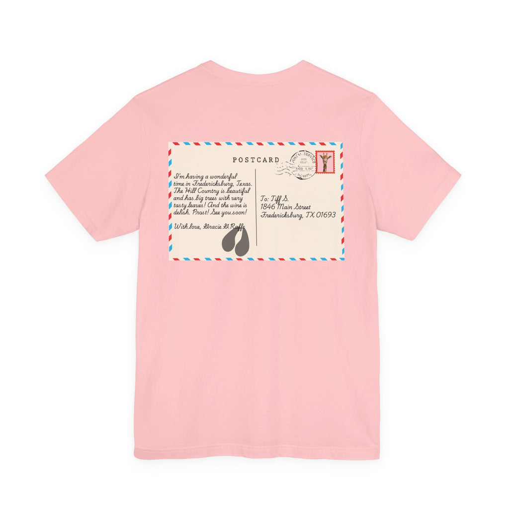 Postcard from Gracie Giraffe T-Shirt — 'Wish You Were Here' Vintage Airmail Graphic Tee