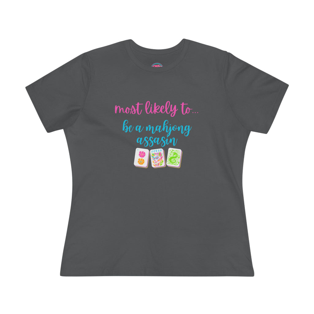 Most Likely to Be a Mahjong Assassin Tee - Funny Mahjong Women's Cotton Tee