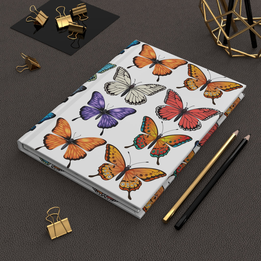 Butterfly Pattern Hardcover Journal — Colorful Butterfly Notebook for Writing, Sketching & Travel