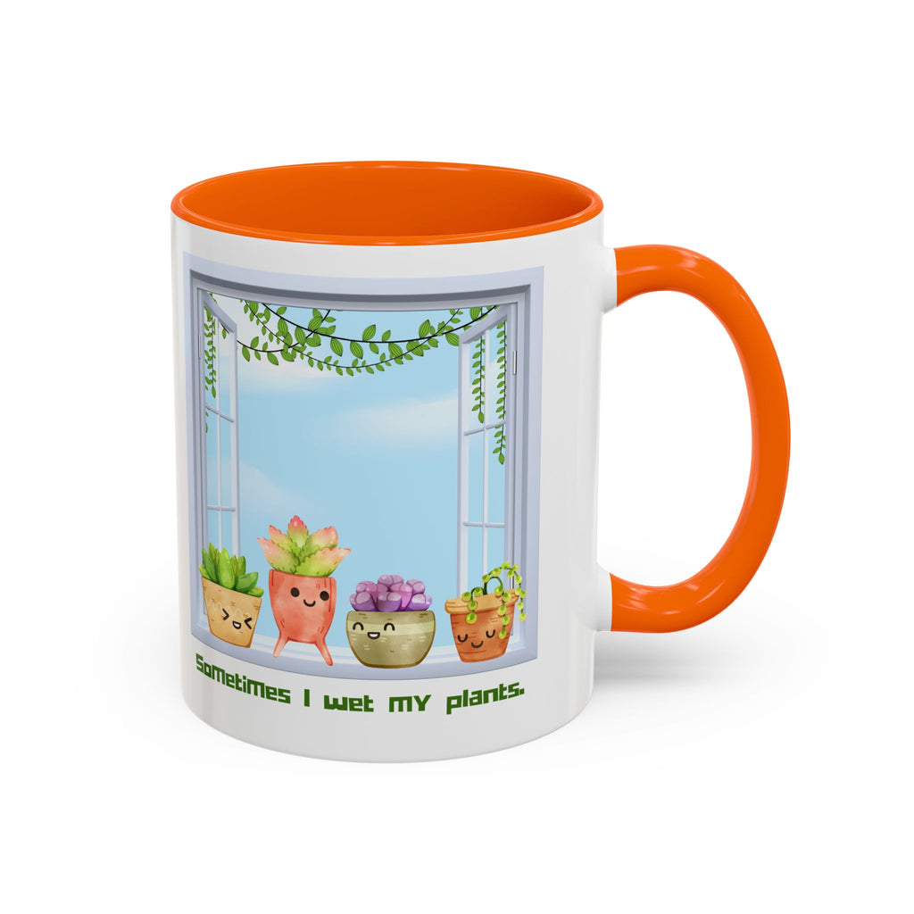 Succulent Window Mug — "Sometimes I Wet My Plants" Cute Plant Lover Coffee Cup