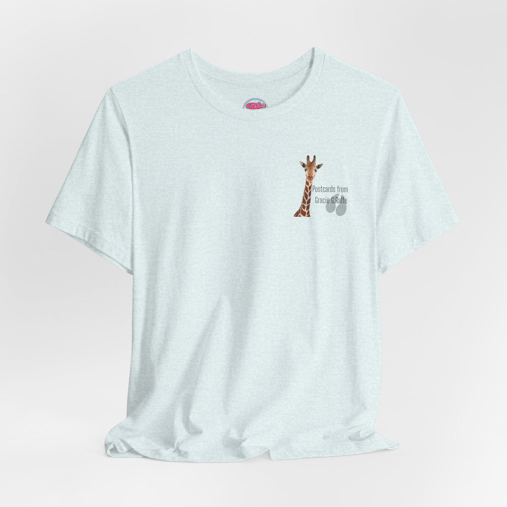 Postcard from Gracie Giraffe T-Shirt — 'Wish You Were Here' Vintage Airmail Graphic Tee