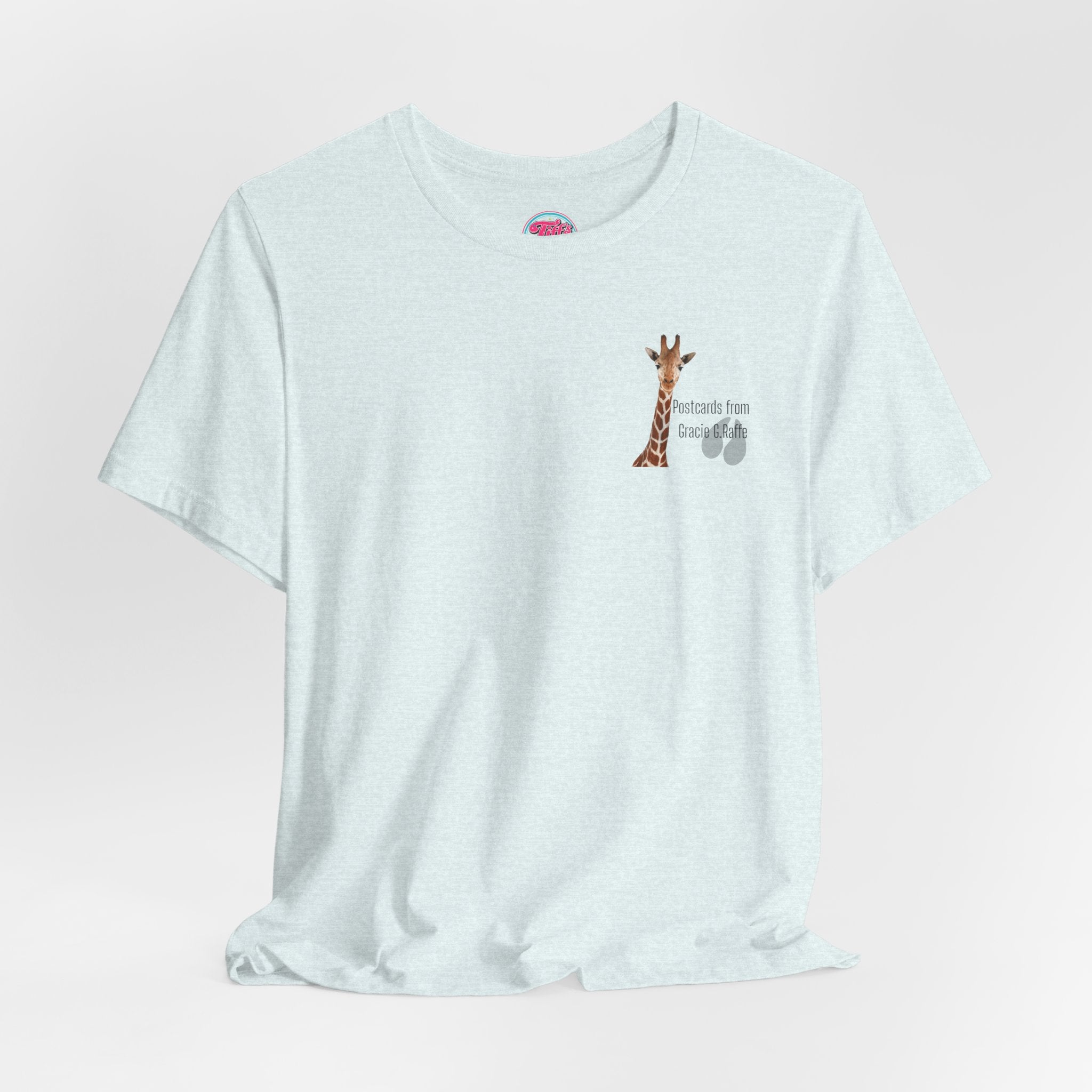 Postcard from Gracie Giraffe T-Shirt — 'Wish You Were Here' Vintage Airmail Graphic Tee