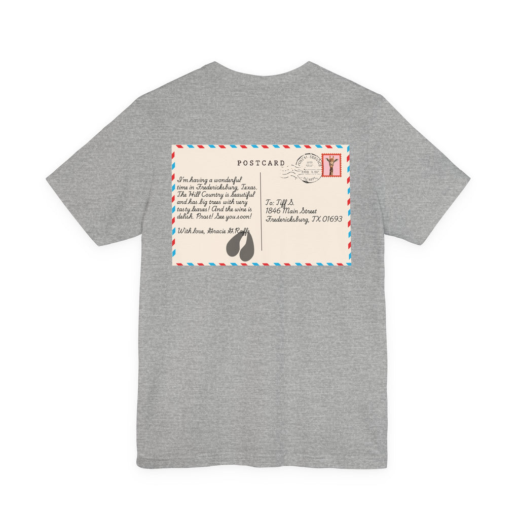 Postcard from Gracie Giraffe T-Shirt — 'Wish You Were Here' Vintage Airmail Graphic Tee