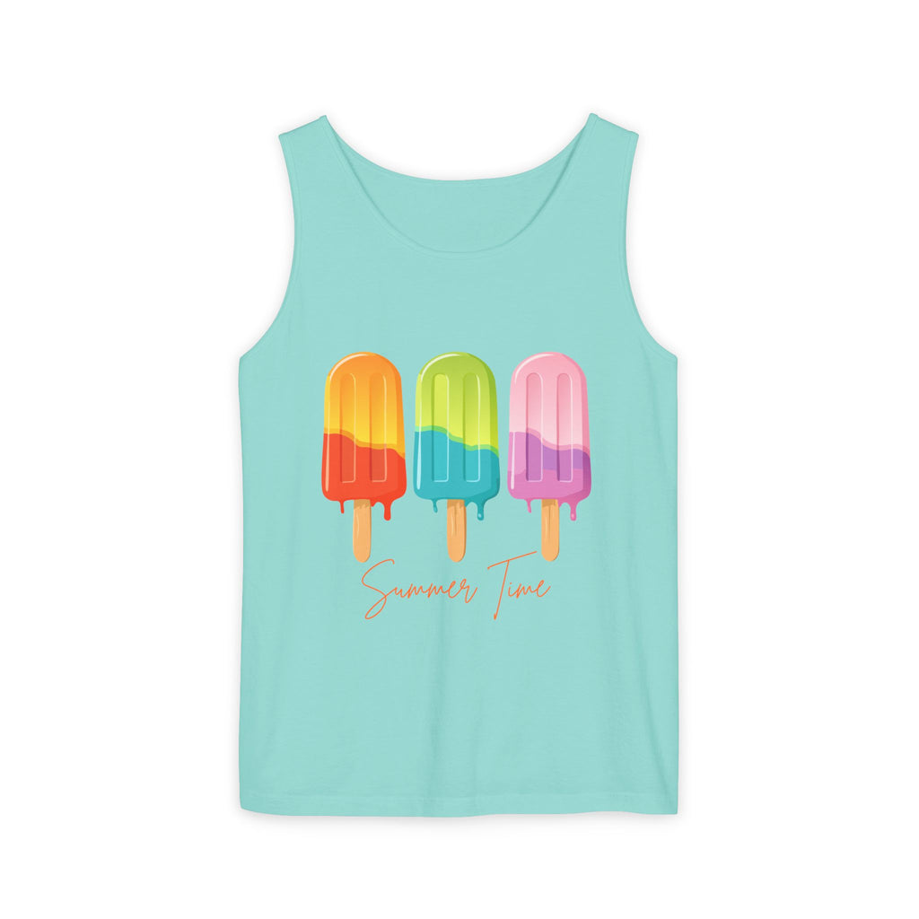Popsicle Summer Tank Top — "Summer Time" Colorful Ice Pop Graphic
