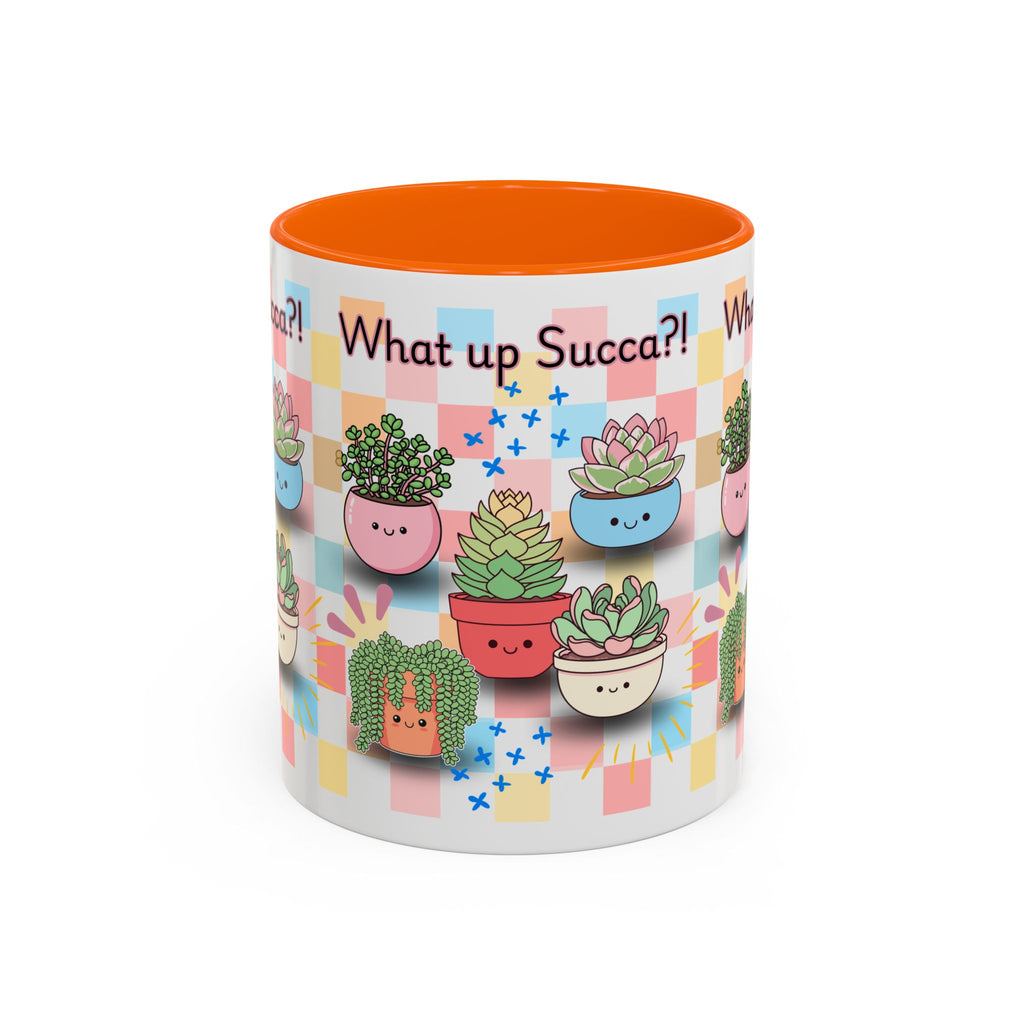 What up Succa? Cute Succulent Accent Coffee Mug – Fun Plant Lover Gift (11 oz)