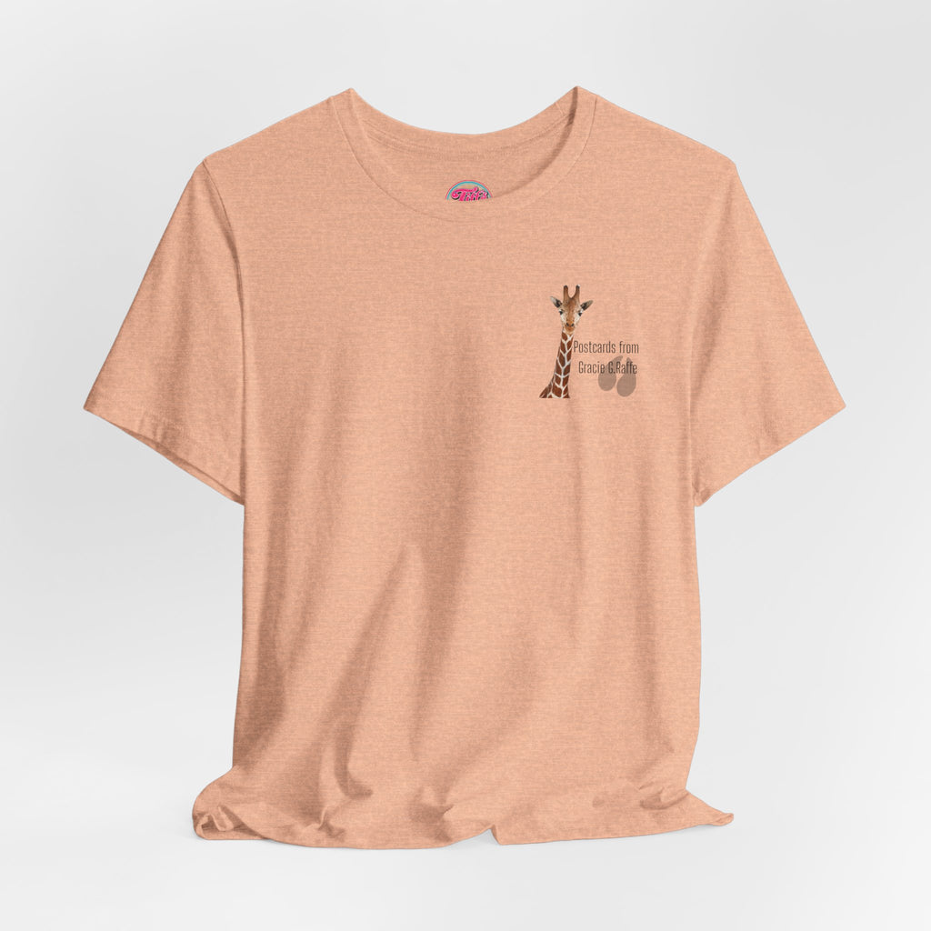 Postcard from Gracie Giraffe T-Shirt — 'Wish You Were Here' Vintage Airmail Graphic Tee