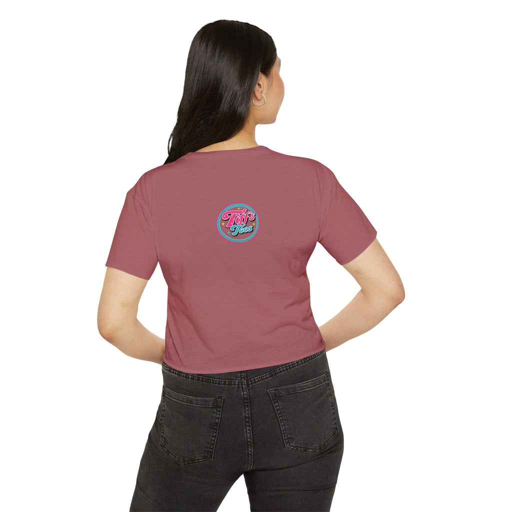 Pilates Women's Crop Top — 'Pilates' V-Sit Design with Breath • Control • Flow