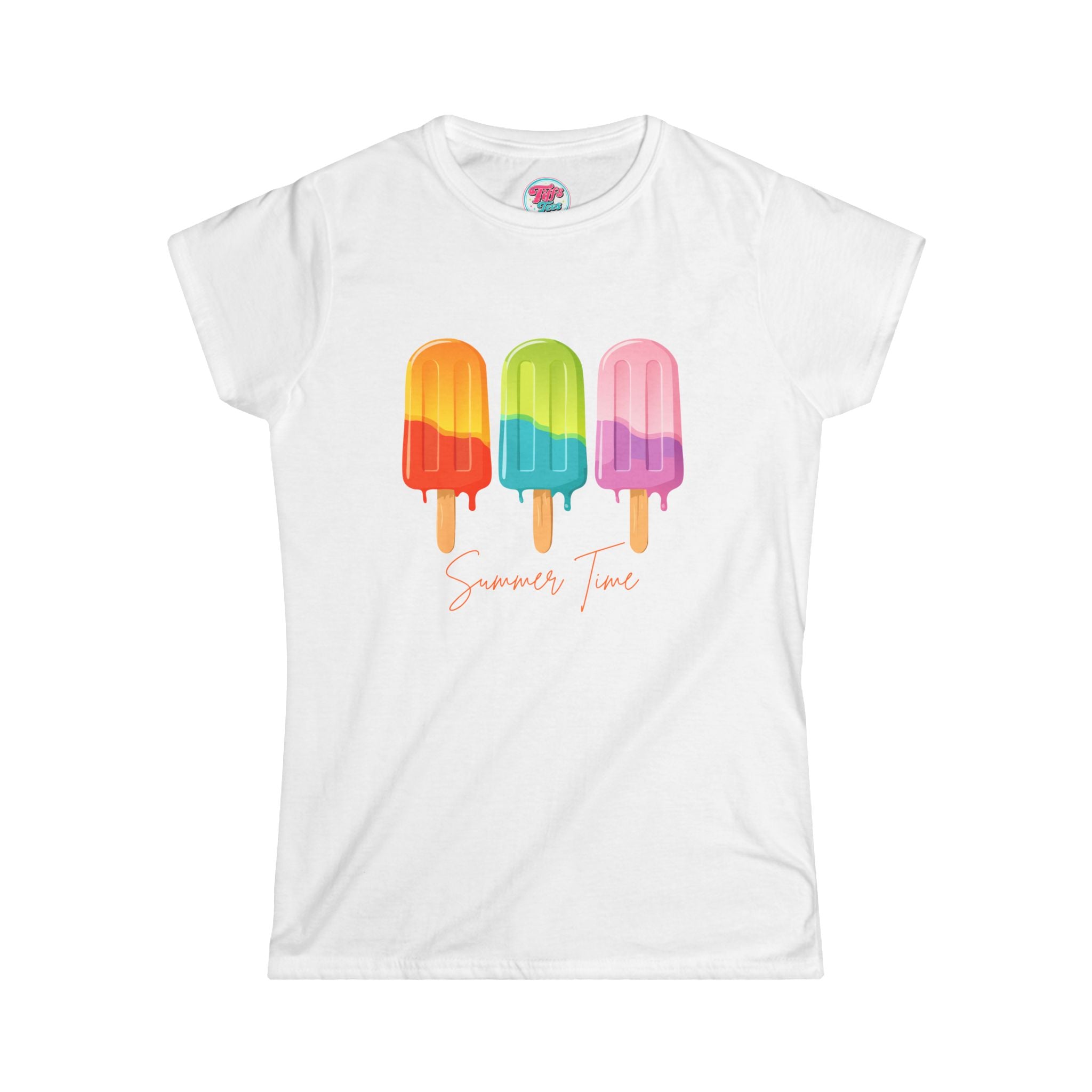 Summer Popsicle Graphic Tee — Colorful Retro Ice Pop Design