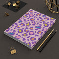 Pink Purple Leopard Hardcover Journal — Colorful Animal Print Notebook