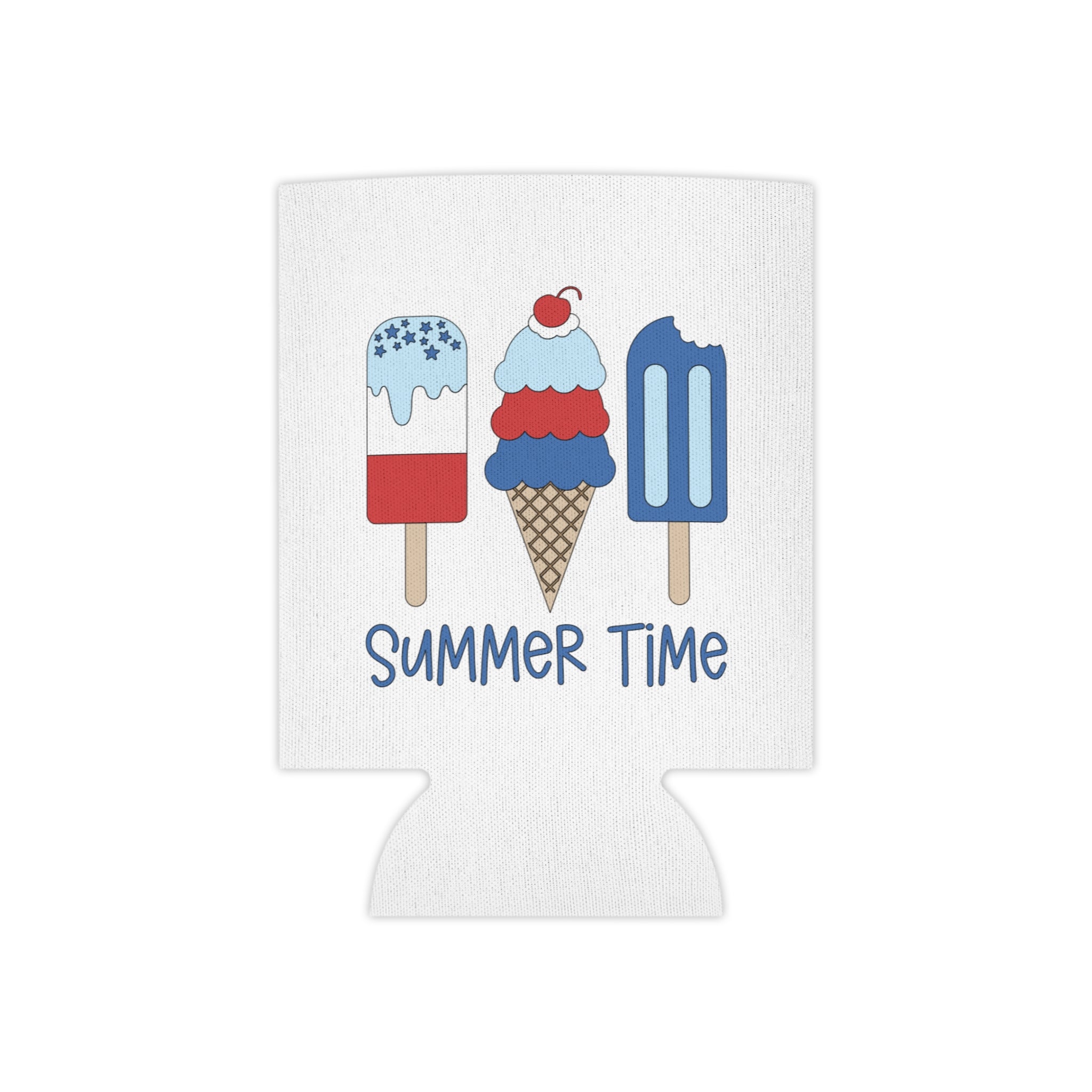 Summer Time Can Cooler — Patriotic Ice Cream Popsicle Drink Koozie