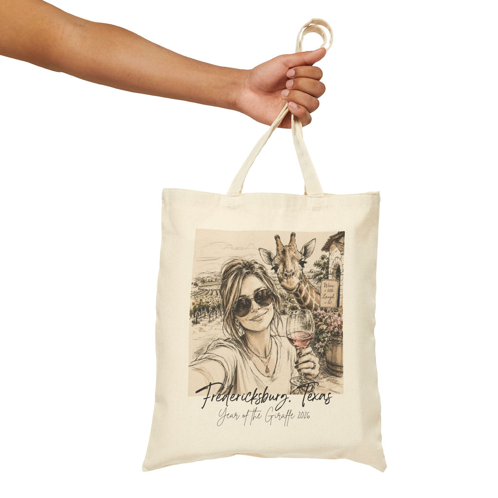 Tote Bag — Fredericksburg, Texas Wine Country Selfie With Giraffe Tote