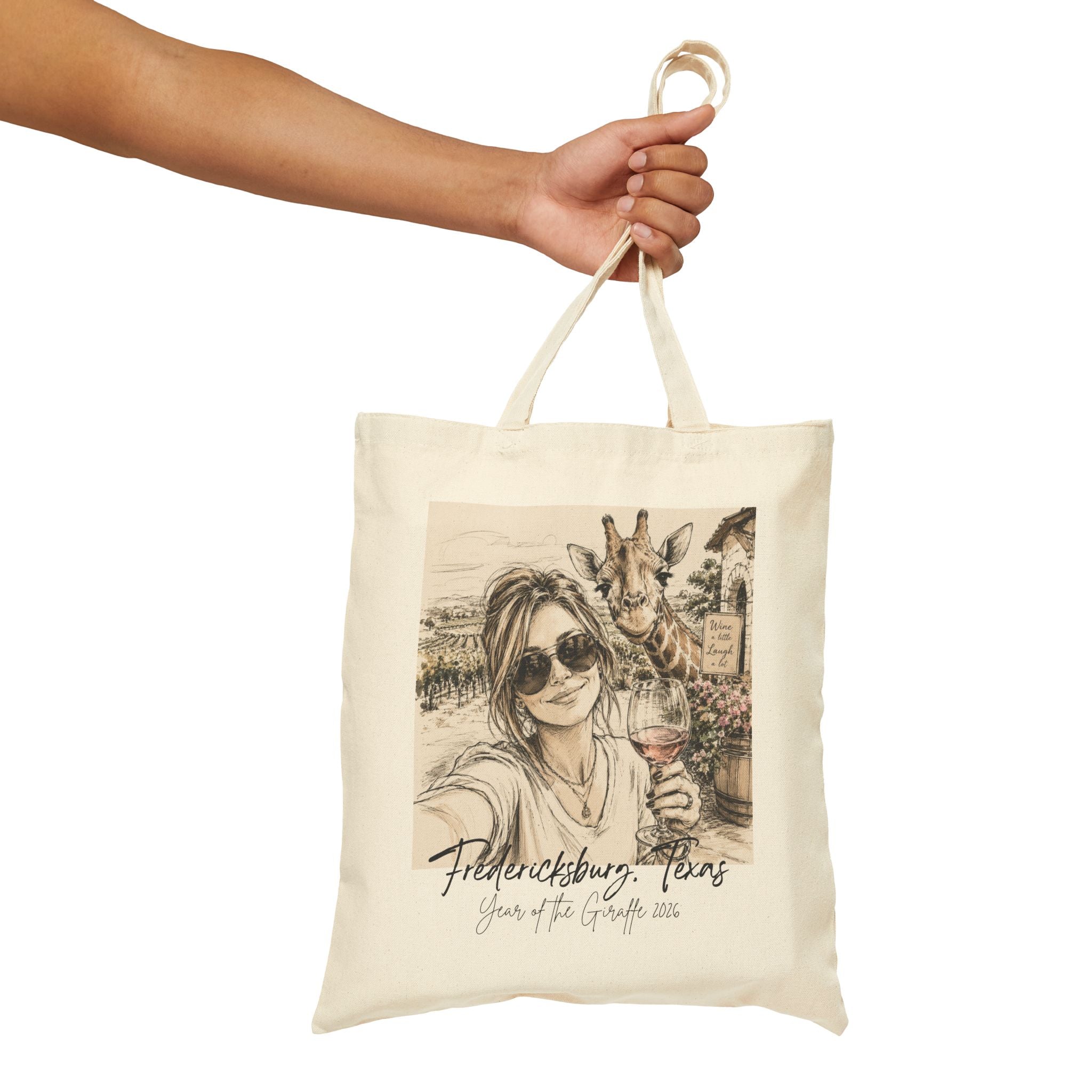 Tote Bag — Fredericksburg, Texas Wine Country Selfie With Giraffe Tote