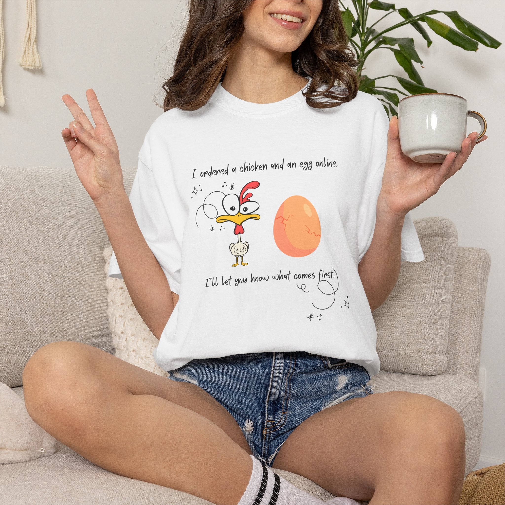 Chicken and Egg Dad Joke T-Shirt — "I Ordered a Chicken and an Egg online..." Funny Graphic Tee