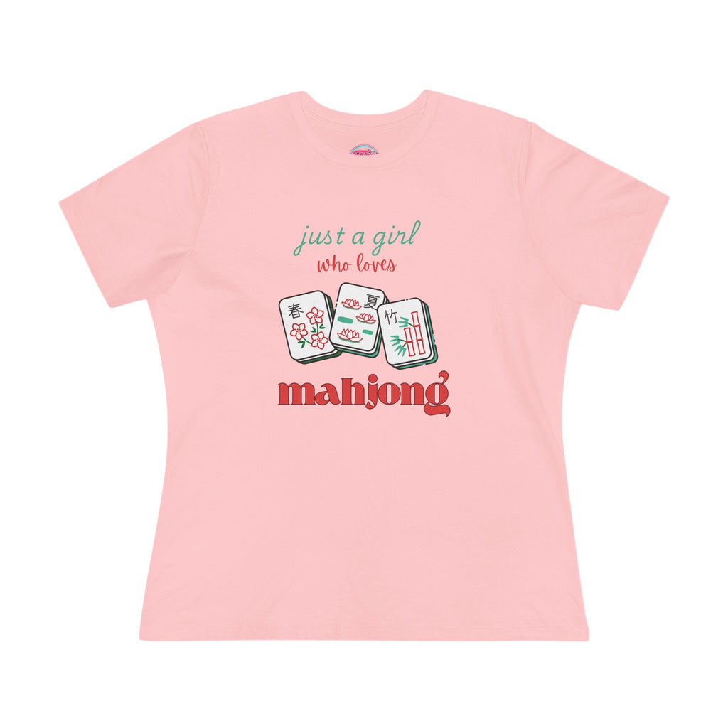 Just a Girl Who Loves Mahjong Tee — Women's Mahjong Graphic Shirt